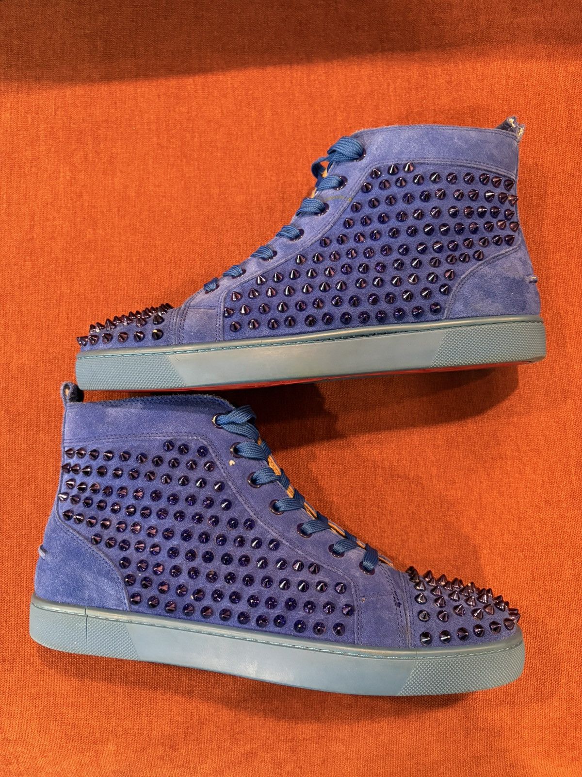 Christian Louboutin Christian Louboutin Louis Flat Suede Spikes 'Cycle' Blue Size US 10.5 / EU 43-44 - 2 Thumbnail