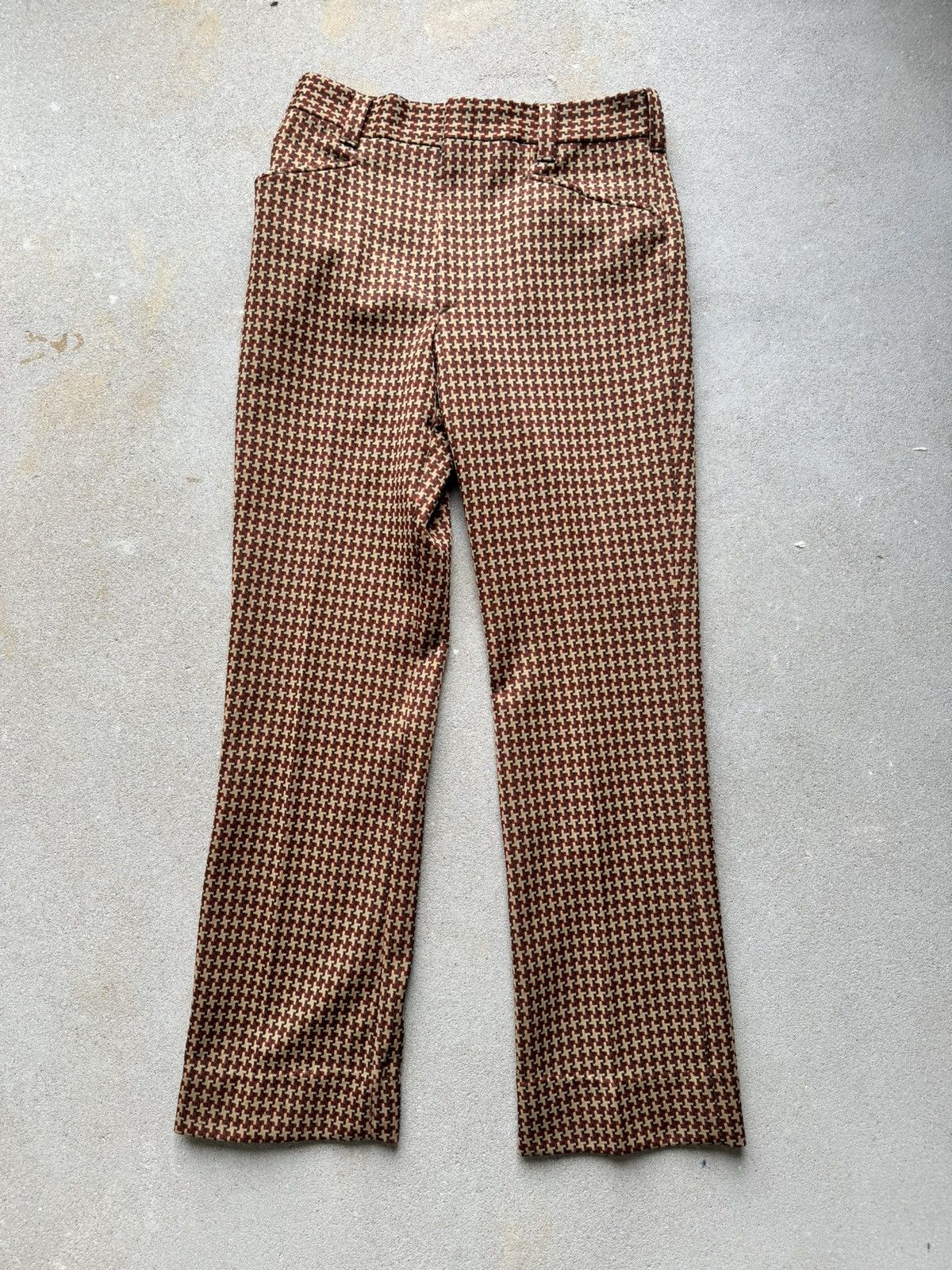 Image of Archival Clothing True Vintage 1970S Flared Wool Trousers Long Harry Style Zip, Men's (Size 30)