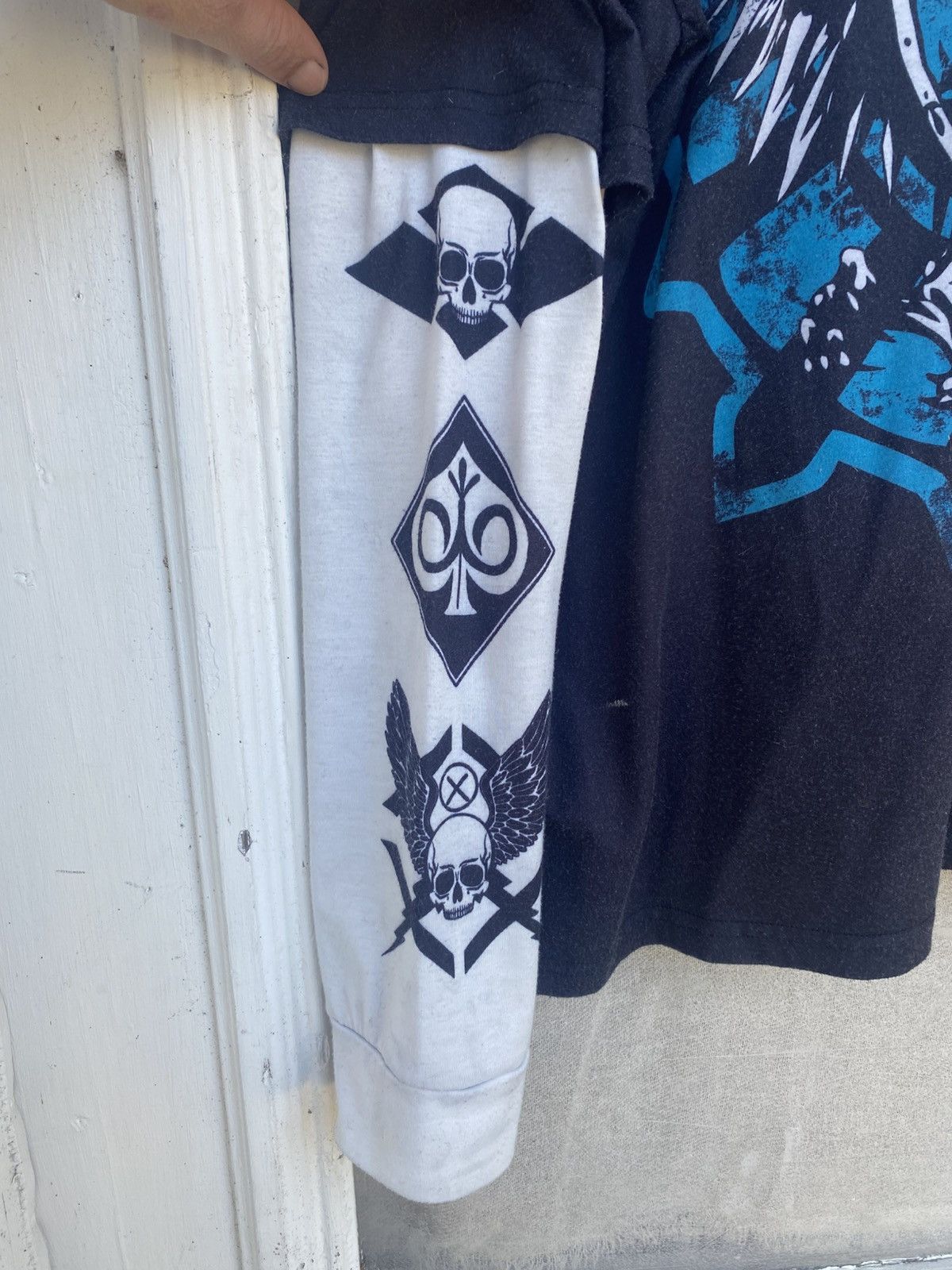 Affliction × JNCO × Southpole insane tribal poem y2k skull longsleeve shirt Size US M / EU 48-50 / 2 - 5 Thumbnail