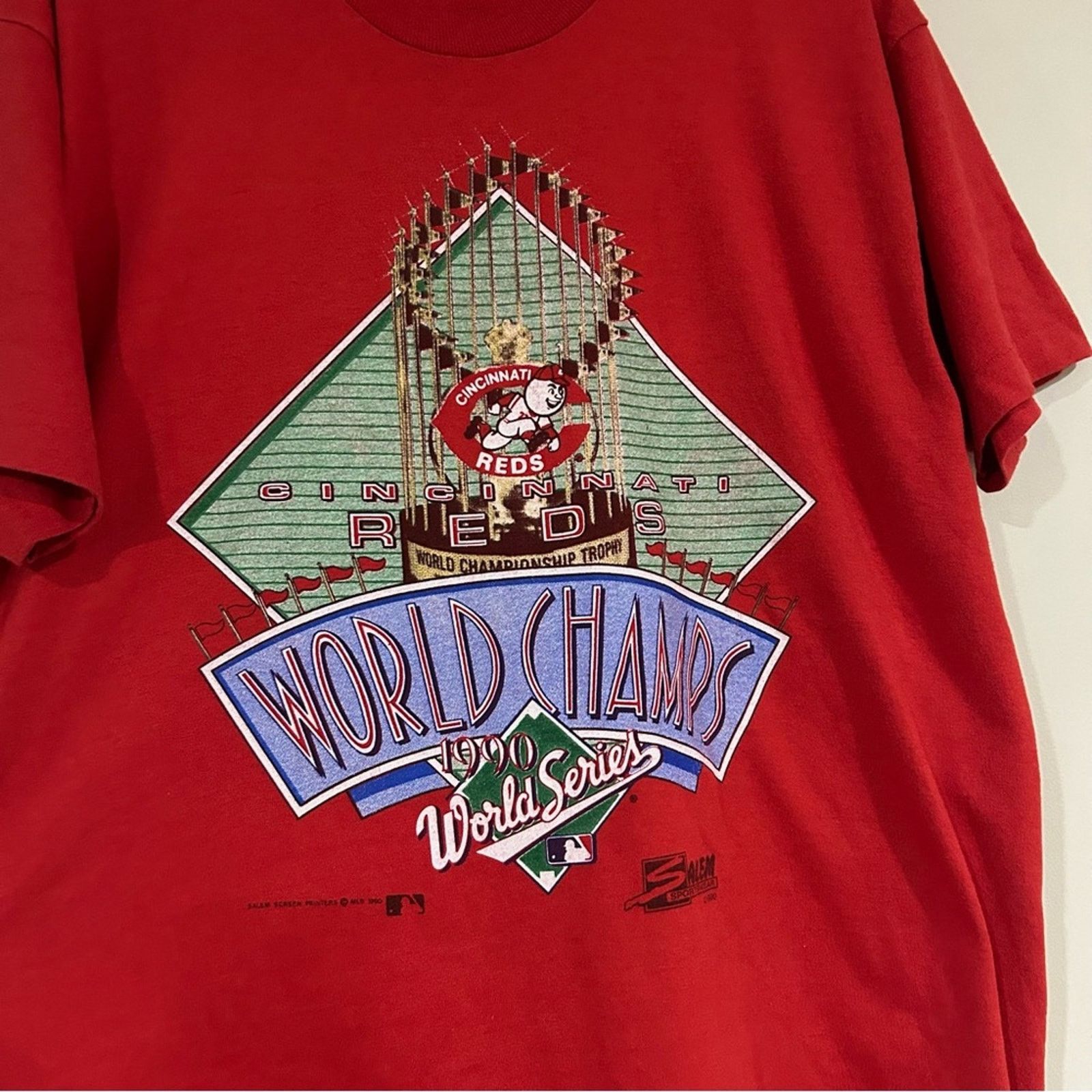 Salem Sportswear Vintage 1990 Cincinnati Reds World Series Champs Shirt Size US L / EU 52-54 / 3 - 2 Thumbnail