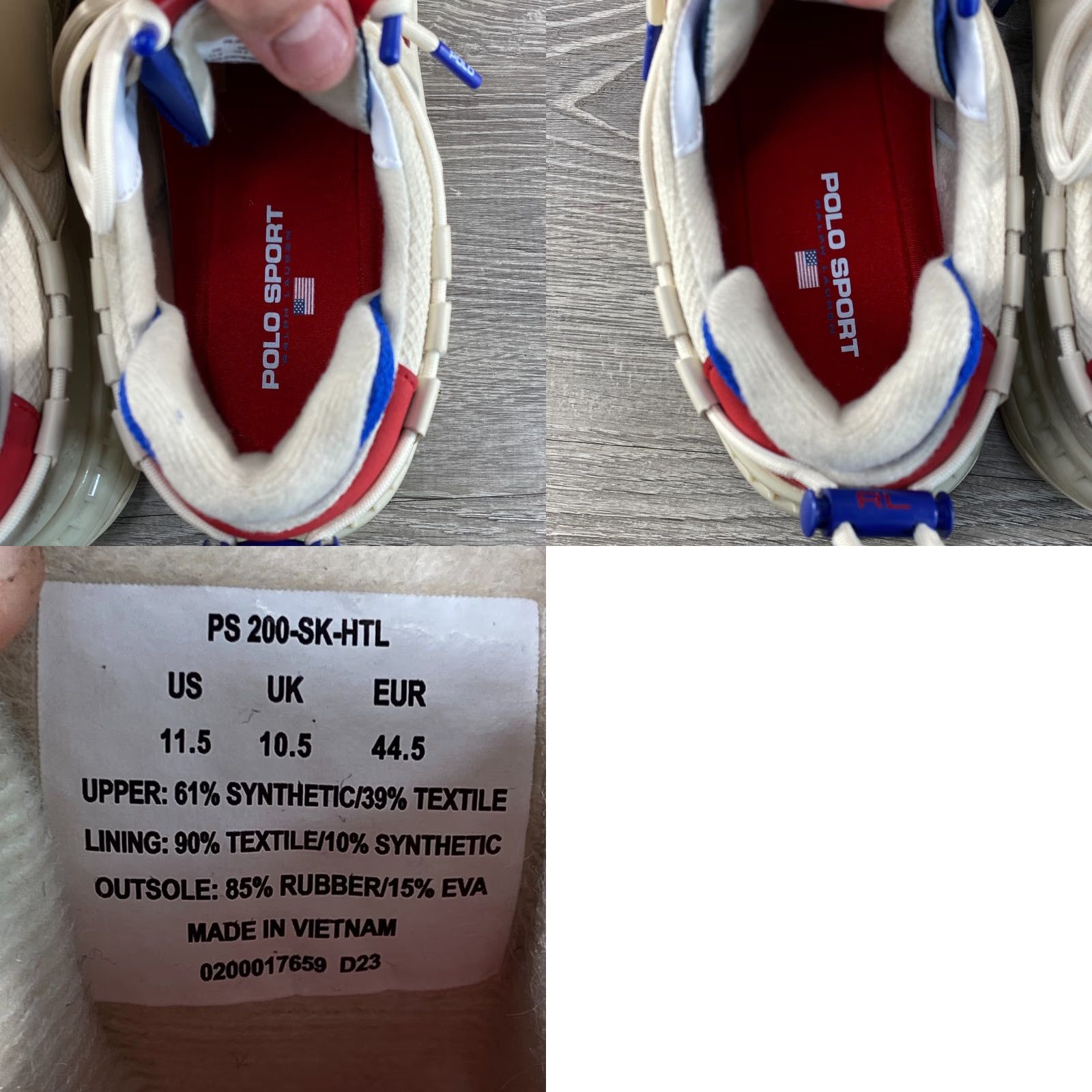 Polo Ralph Lauren Polo Ralph Lauren Sport Mens 11.5 PS200 SK HTL Beige Red Blue Shoe Sneakers NEW Size US L / EU 52-54 / 3 - 8 Thumbnail