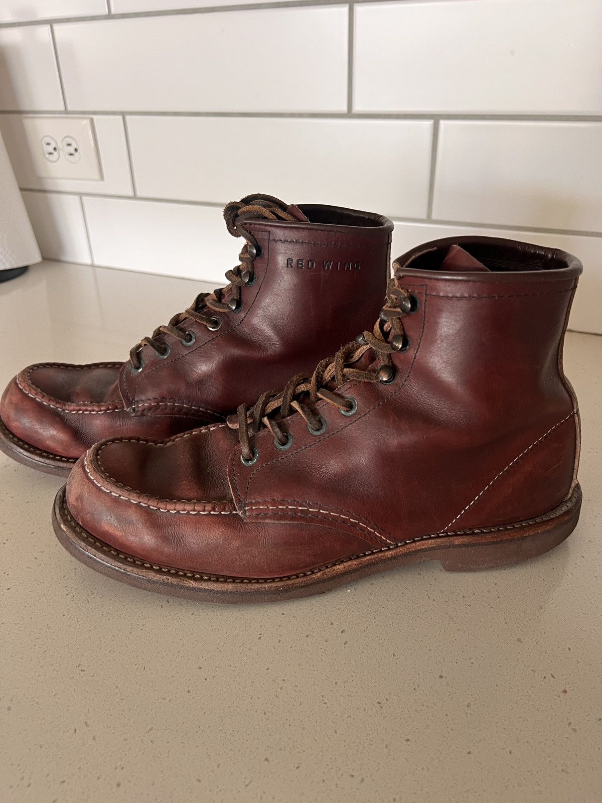 Red Wing Red Wing Classic Moc Toe Boots – Oxblood Leather – Size 10D Size US 10 / EU 43 - 4 Thumbnail