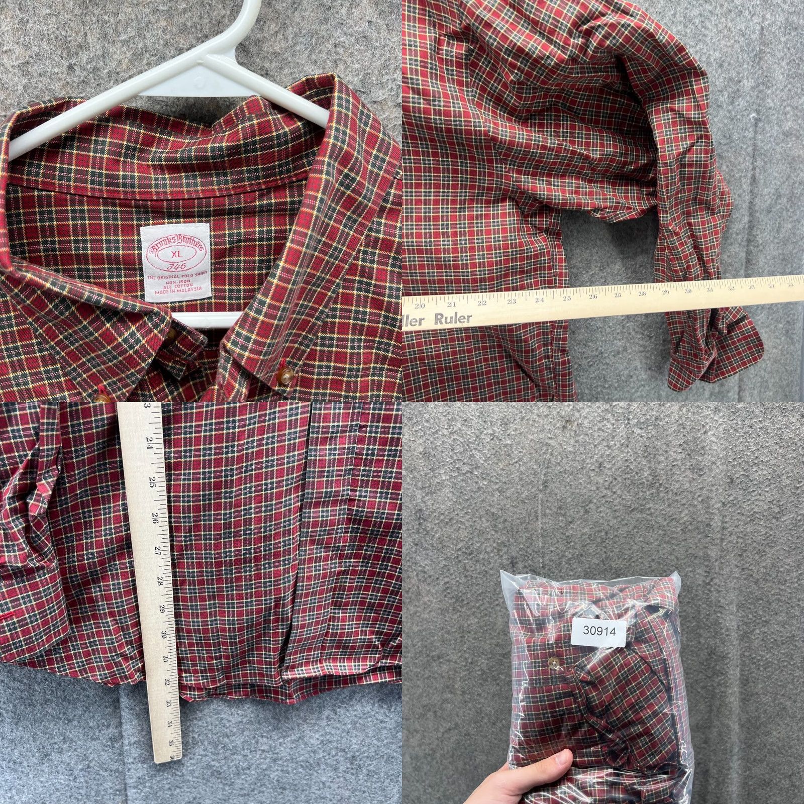 Brooks Brothers Brooks Brothers Vintage Plaid Shirt Mens XL Red Button Down Size XL Regular Fit Size US XL / EU 56 / 4 - 8 Thumbnail