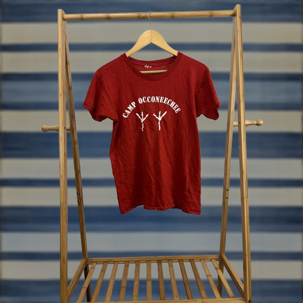 Vintage VTG 60s 70s Camp Occoneechee Summer Camper Staff T-Shirt Size M Red 70s Men Short Sleeve Vintage Camp T-Shirt Mens M Size US M / EU 48-50 / 2 - 1 Thumbnail