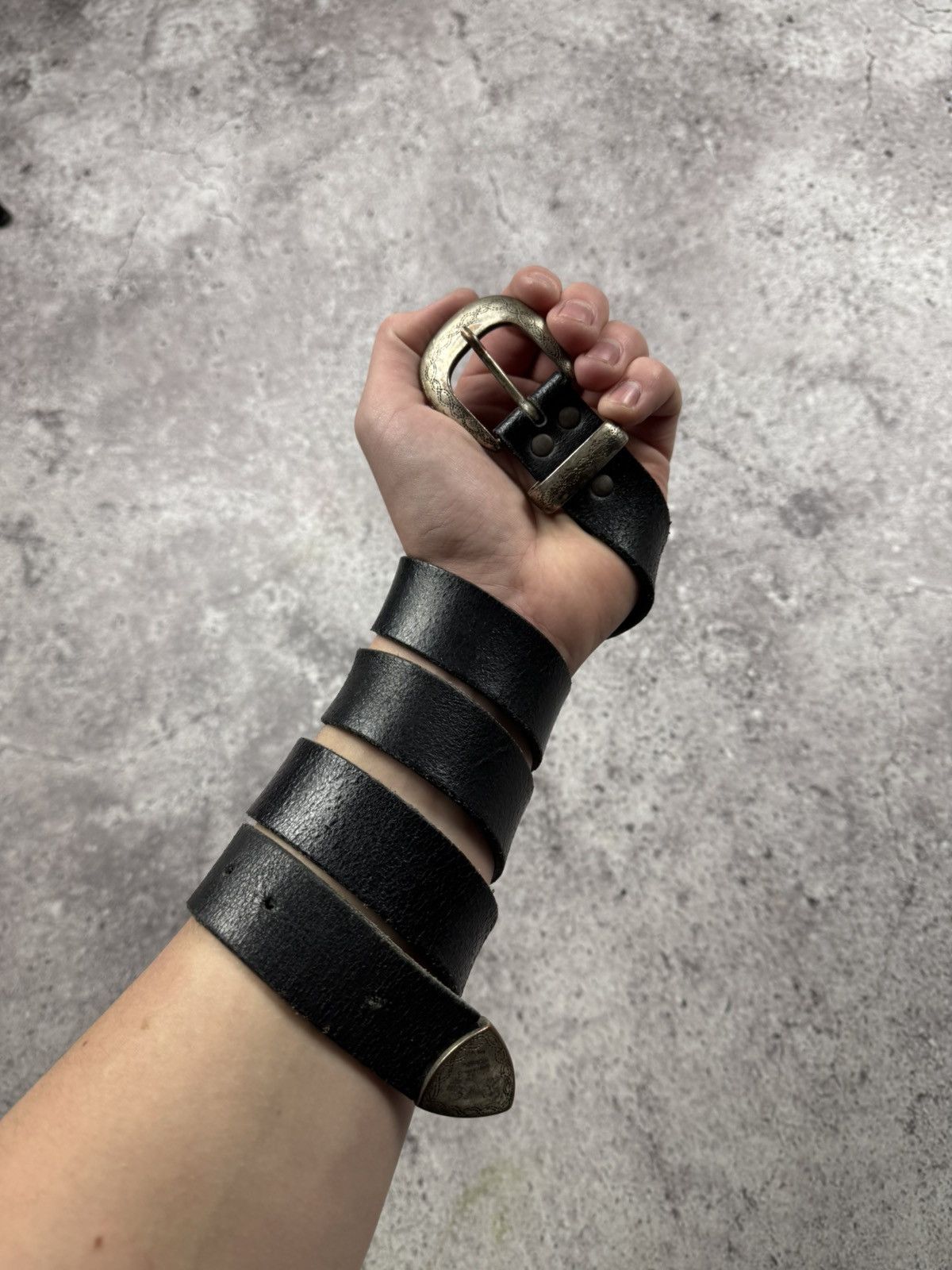 Japanese Brand 00’S NINE STYLE JAPAN LEATHER Y2K OPIUM BELT ARCHIVE Size ONE SIZE - 5 Thumbnail
