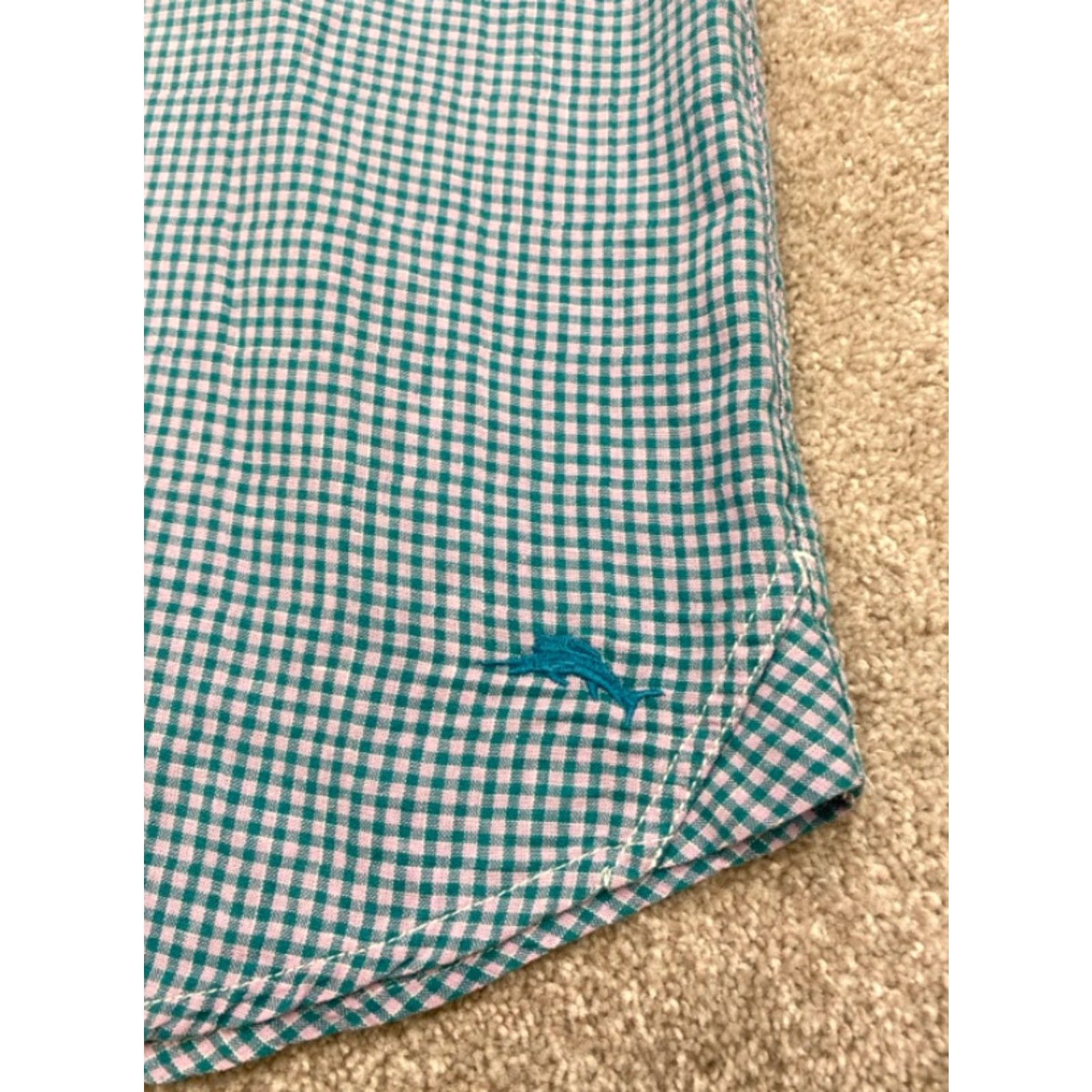 Tommy Bahama VINTAGE Tommy Bahama Shirt Men’s Large Short Sleeve Button Up Blue Checked Linen Blend Size US L / EU 52-54 / 3 - 2 Thumbnail