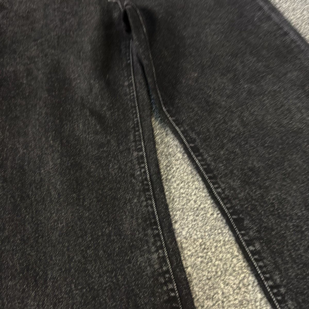 If Six Was Nine Flared Long Piece Worker Black Wash Denim Jeans Size US 29 - 4 Thumbnail