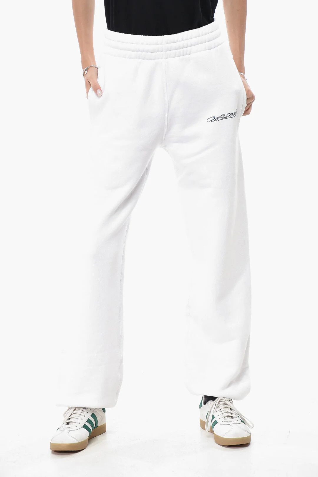 Off-White og1mm0426 Brushed Cotton Joggers in White Size 30" / US 8 / IT 44 - 1 Thumbnail