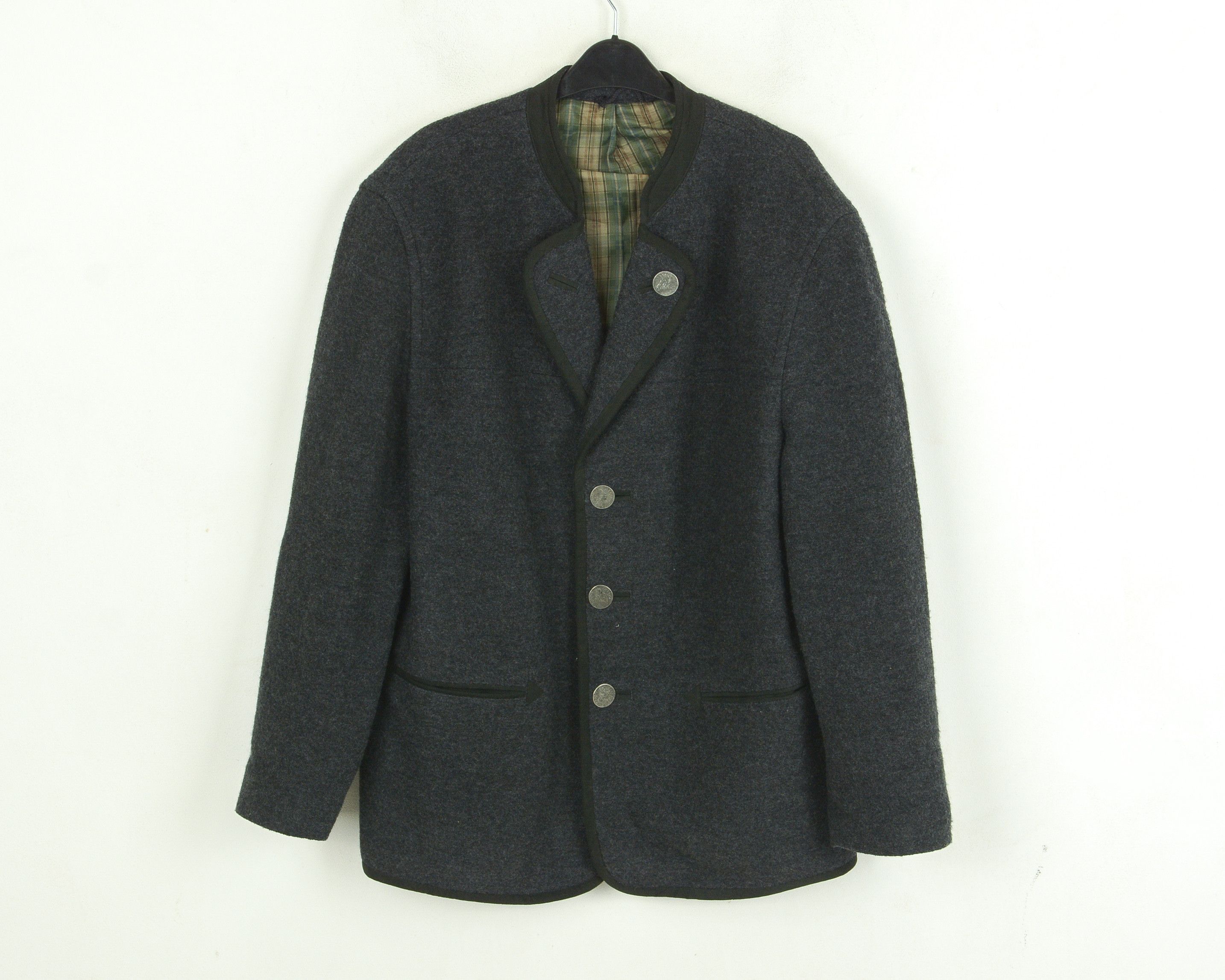 Julius JULIUS LANG Boiled Wool L Blazer Coat Trachten Jacket EU 52 Size 42R - 3 Thumbnail