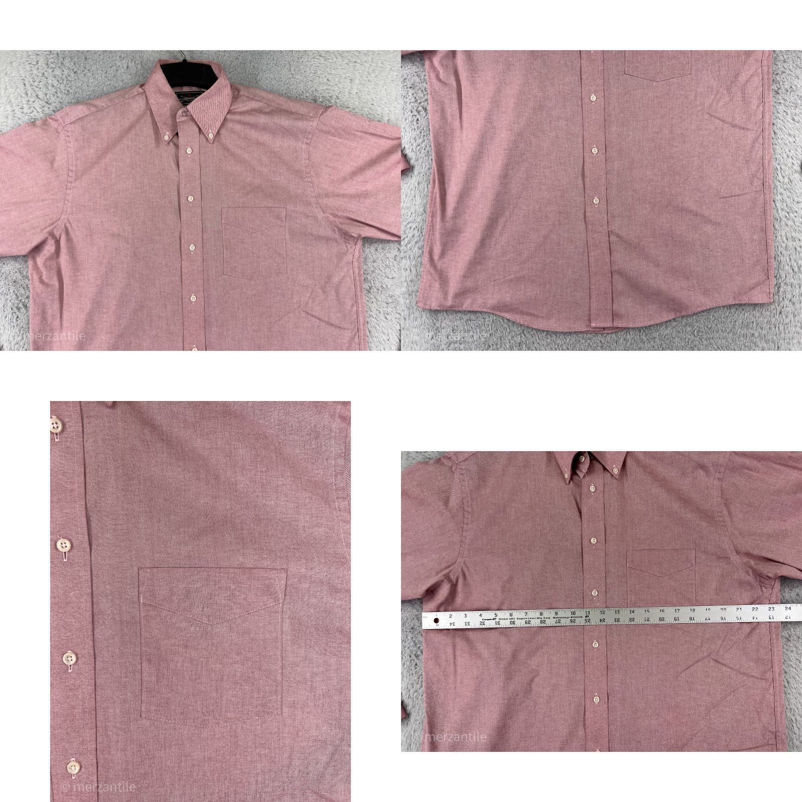 Arrow Arrow Mens Shirt 35 Pink Button Up Long Sleeve Oxford Cotton Blend Size US S / EU 44-46 / 1 - 8 Thumbnail