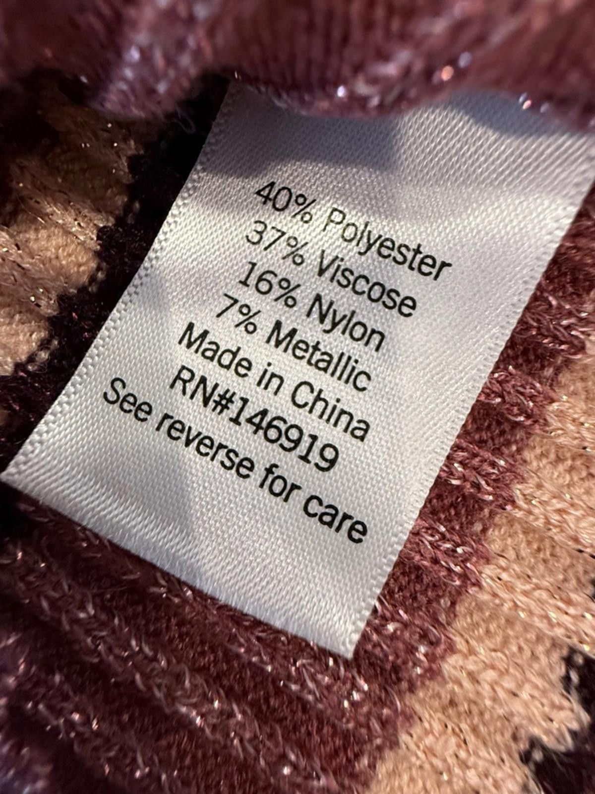 Nine West Nine West metallic stripe V neck sweater pink brown tan SZ M Size M / US 6-8 / IT 42-44 - 7 Thumbnail