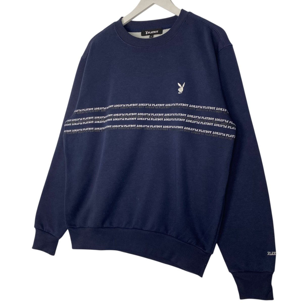 Vintage Vintage Playboy Sweatshirt Crewneck Navy Blue Small Logo Size US L / EU 52-54 / 3 - 2 Thumbnail