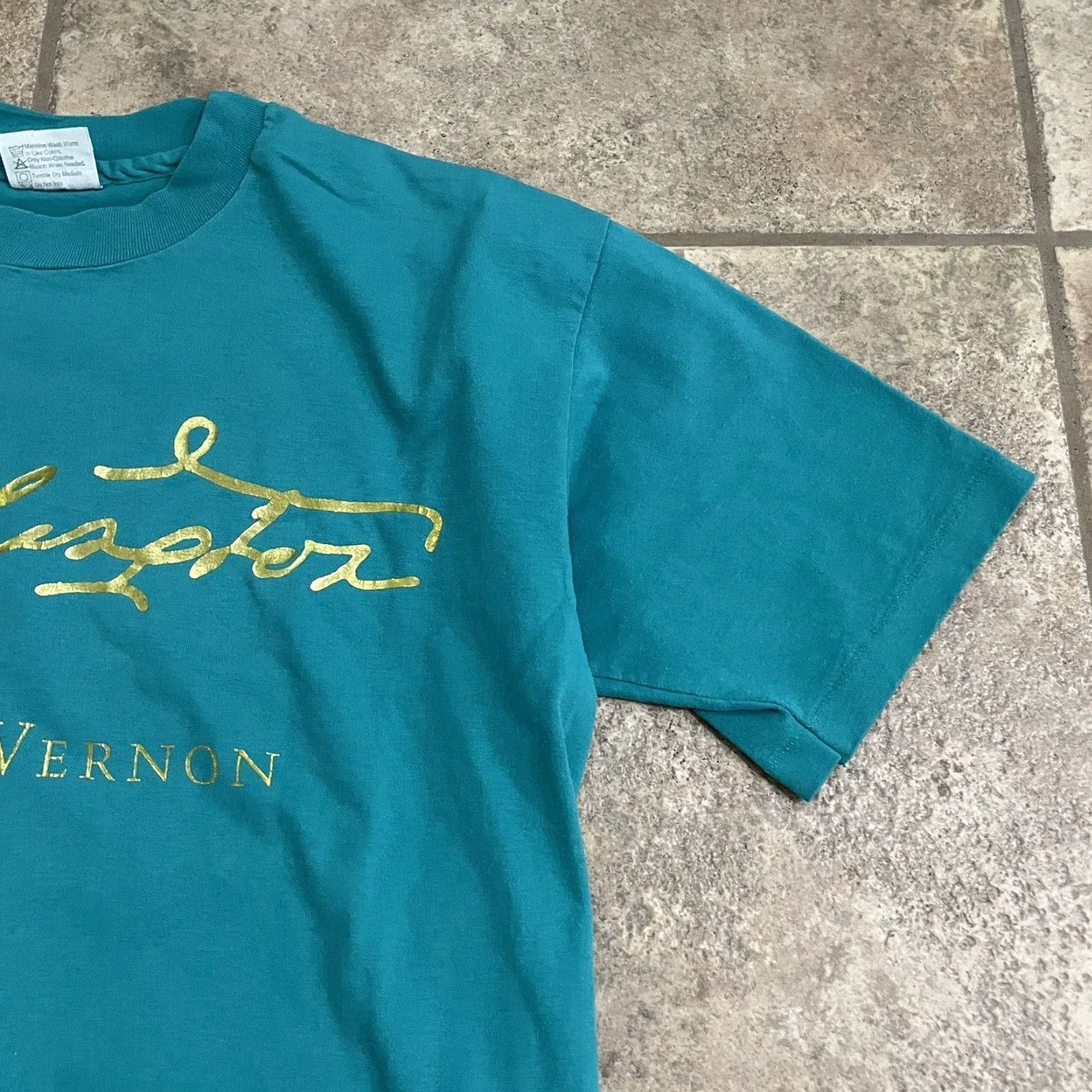 Hanes VINTAGE Hanes Mount Vernon T-Shirt Mens Size L Blue Graphic Tee Single Stitch STL Size US L / EU 52-54 / 3 - 2 Thumbnail
