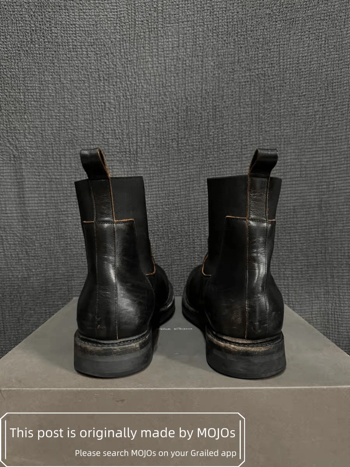 Sz 43 Rick Owens 19SS Wood Bottom Leather Boots