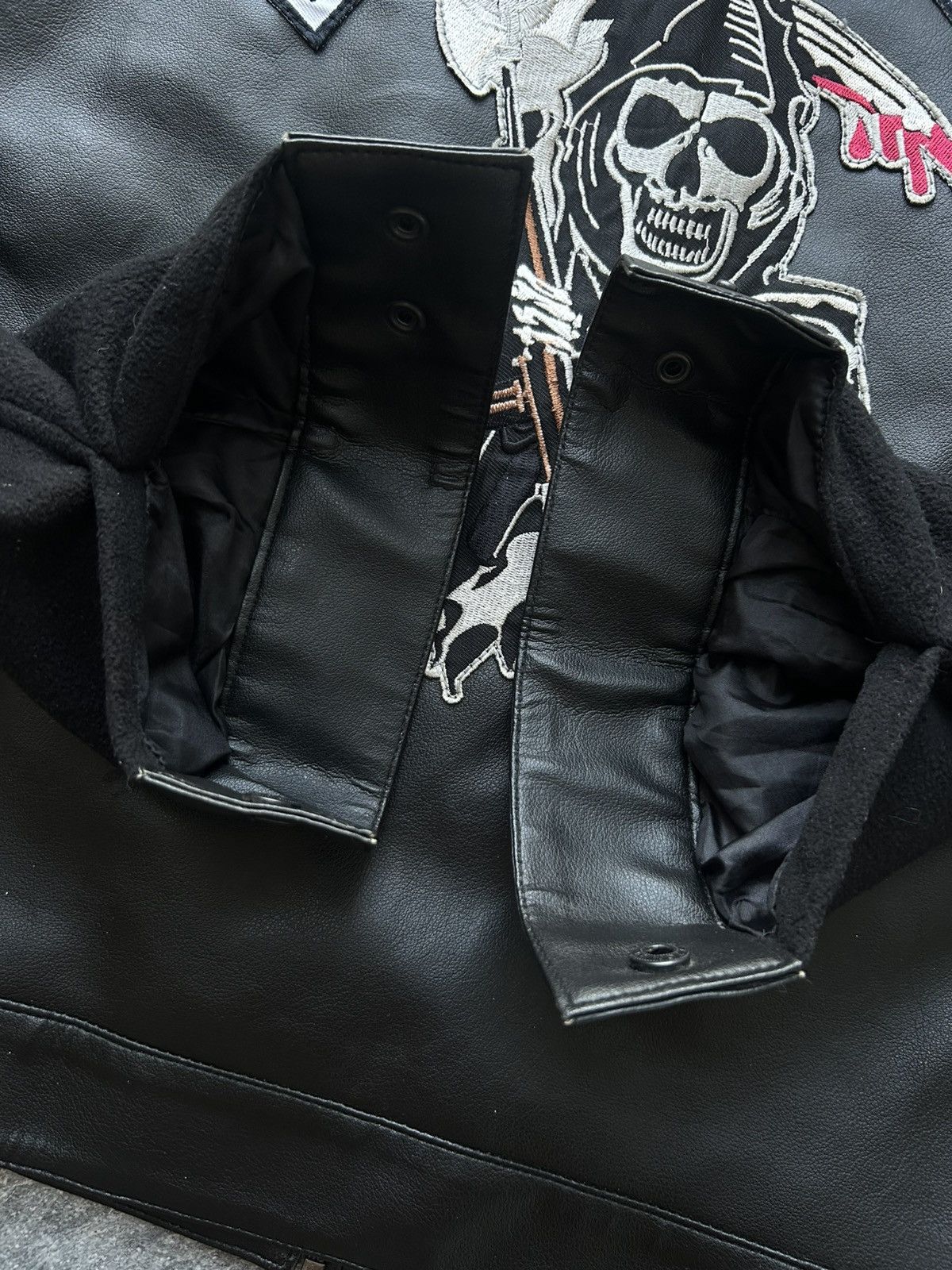 Leather Sons Of Anarchy Logo eco leather jacket vintage Size US XS / EU 42 / 0 - 10 Thumbnail