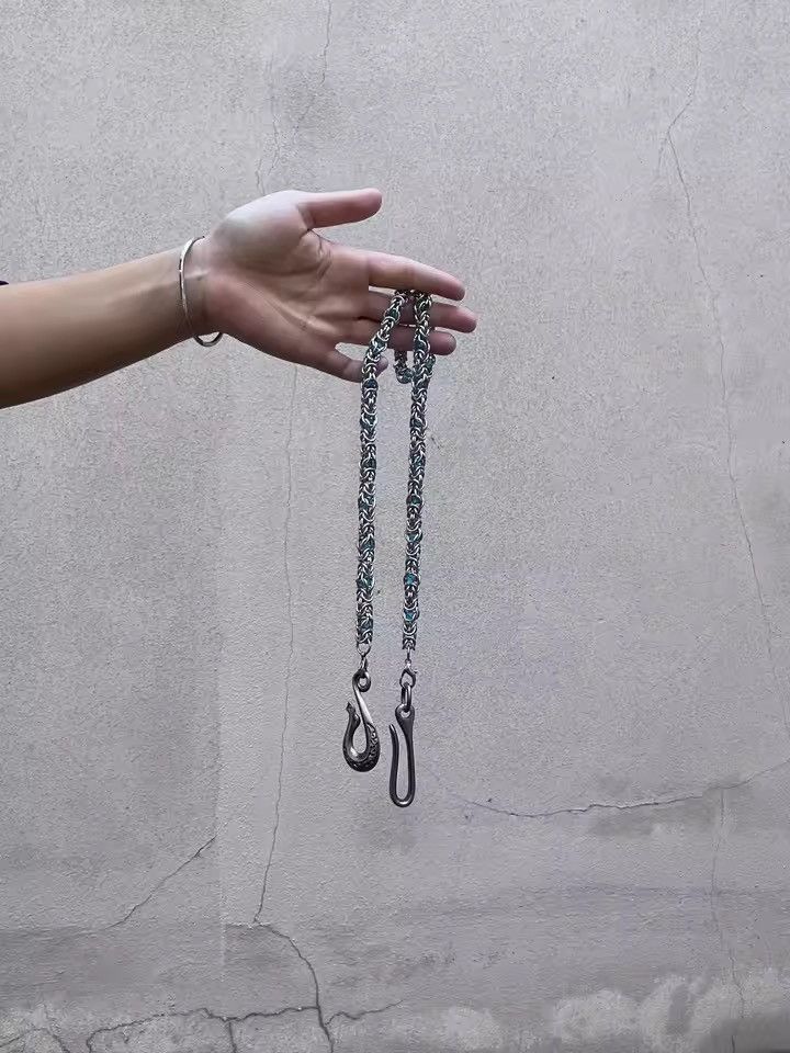 Jean Snake Bone Clamp Blue Beads Pants Chain Size ONE SIZE - 2 Thumbnail