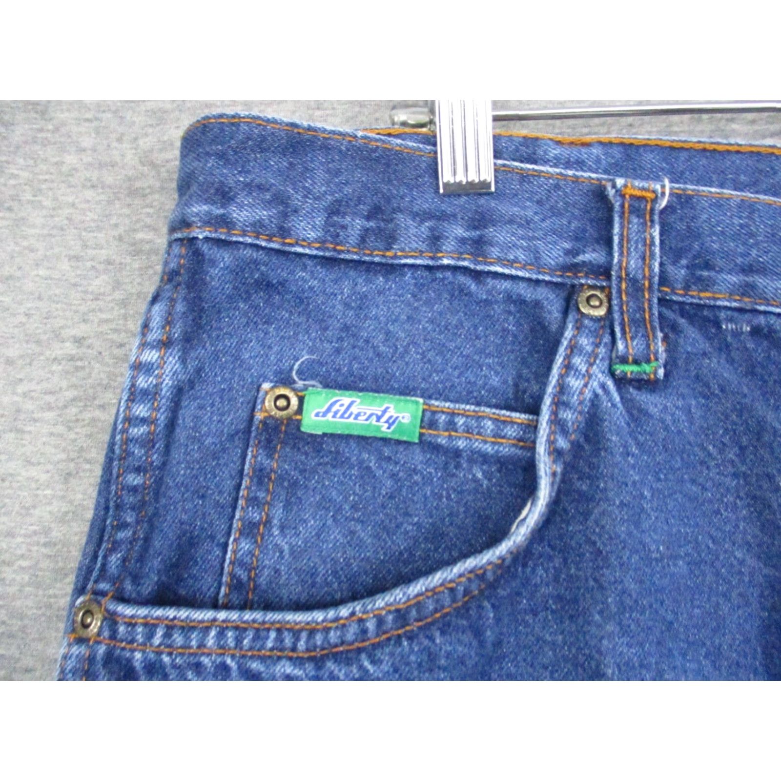 Denime Liberty Carpenter Jeans 37x30 Mens Denim Distressed Hammer Loop Work Outdoor Jeans (Carpenter) Bootcut Regular Comfort Logo Blue 90s? Size US 37 - 4 Thumbnail