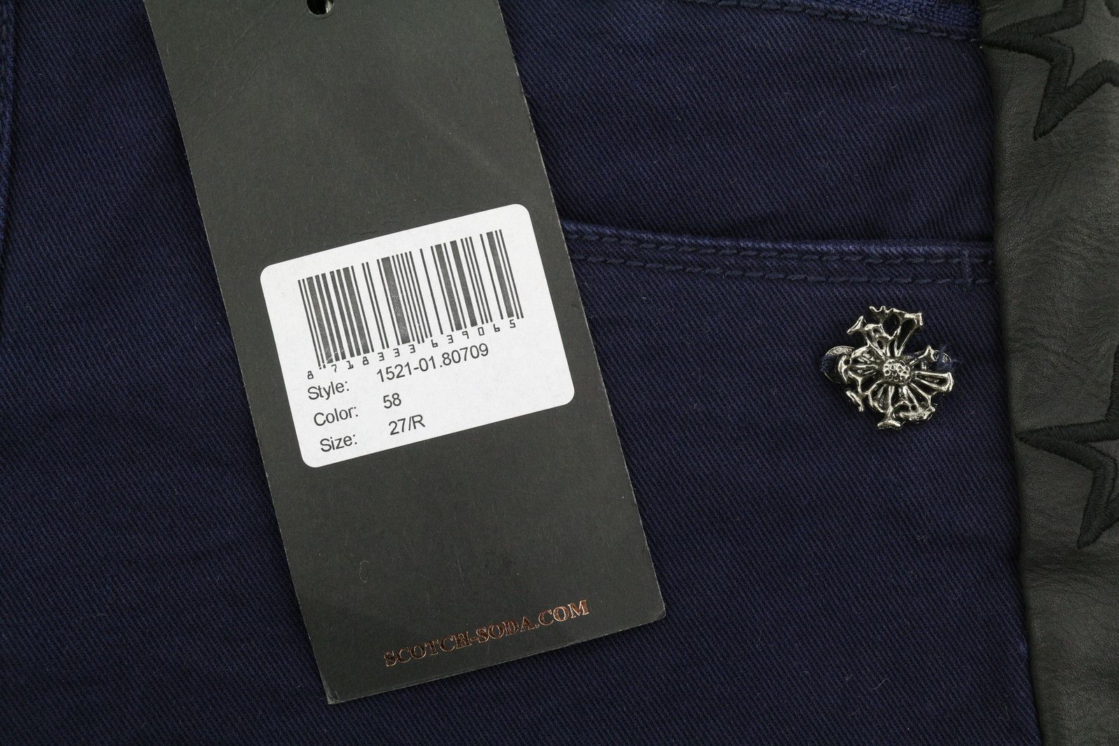 Maison Scotch BIKER W27 Dark Blue Skinny Stars Side Jeans 89092 Size 27" / US 4 / IT 40 - 7 Thumbnail
