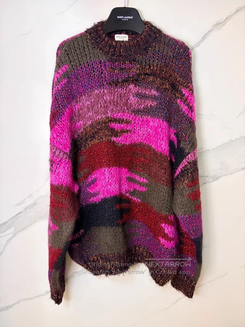 Saint Laurent Paris Saint Laurent Paris Pink Silver Thread Sweater Long Sweate Size US M / EU 48-50 / 2 - 1 Thumbnail