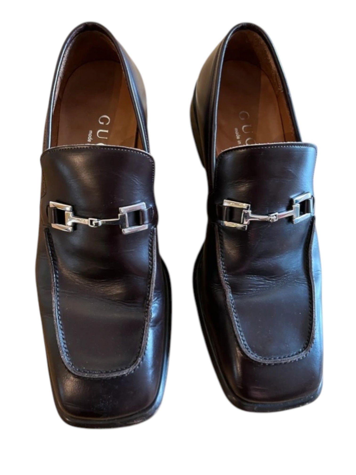 Gucci Gucci Square Toe Horsebit Loafers in Chocolate Leather Size US 11.5 / EU 44-45 - 1 Thumbnail