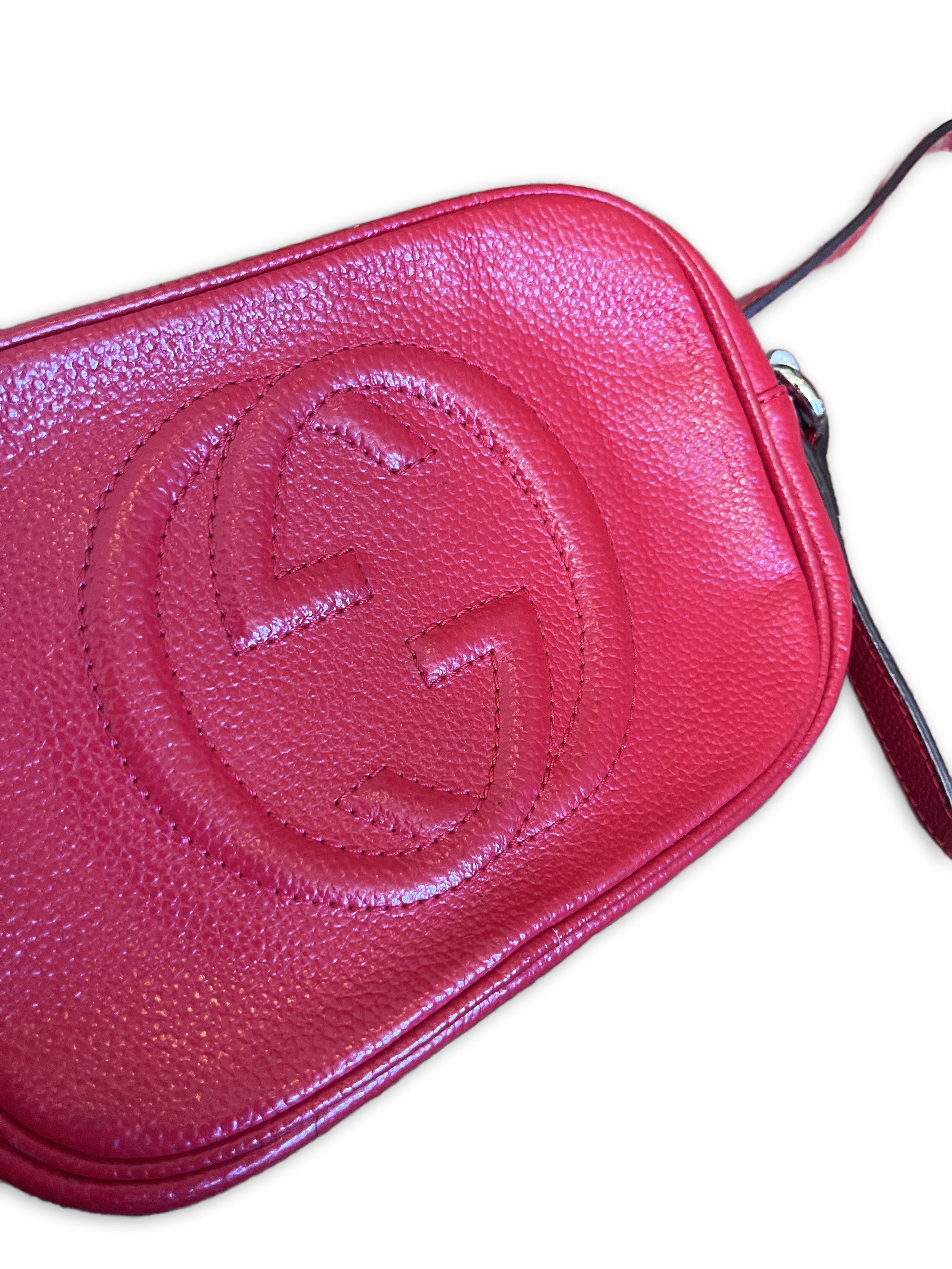Gucci Gucci - Soho Disco Pebbled Leather Red Silver-Tone Preloved Size ONE SIZE - 5 Thumbnail