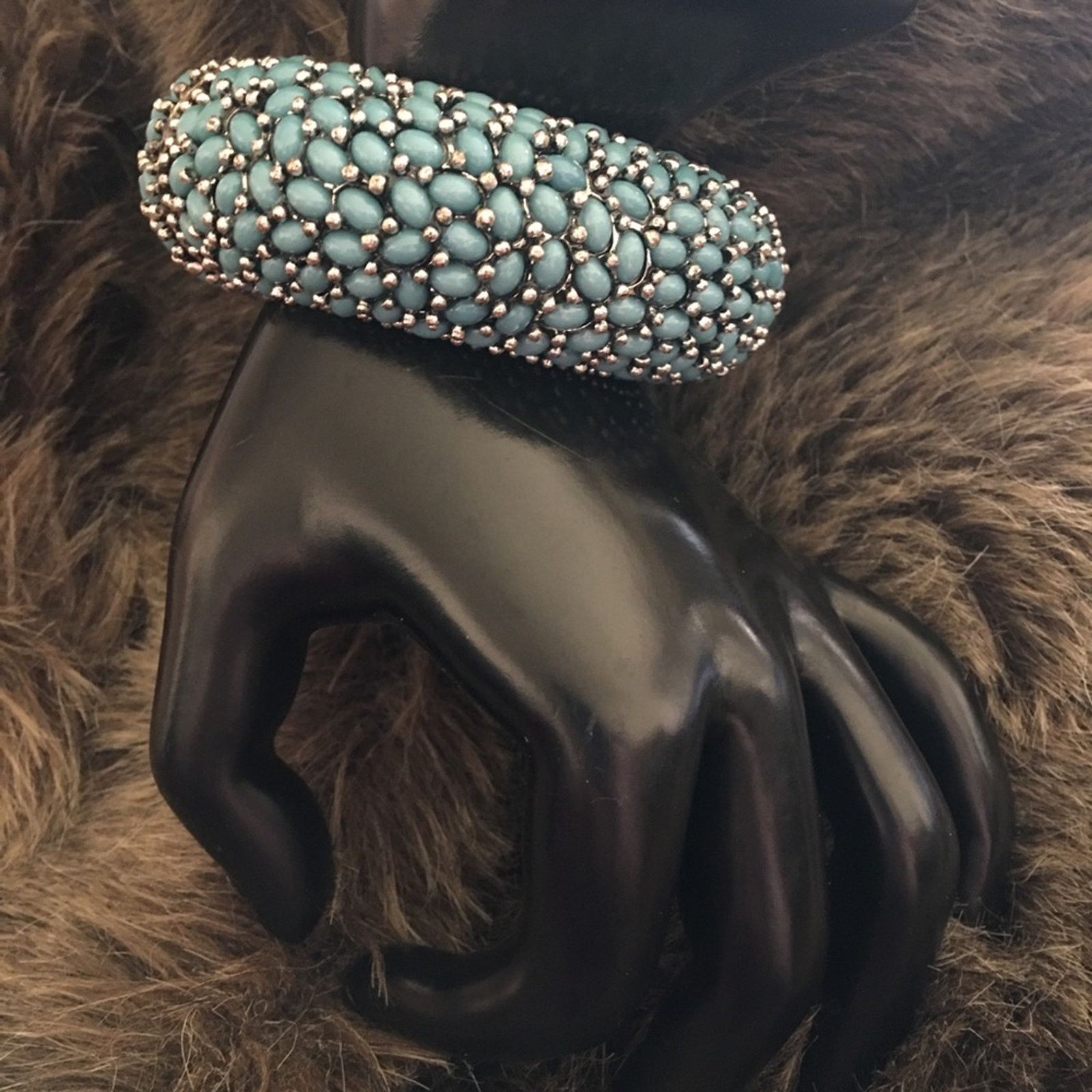Jewelry Turquoise cabochon stone magnetic close bracelet Size ONE SIZE - 2 Thumbnail