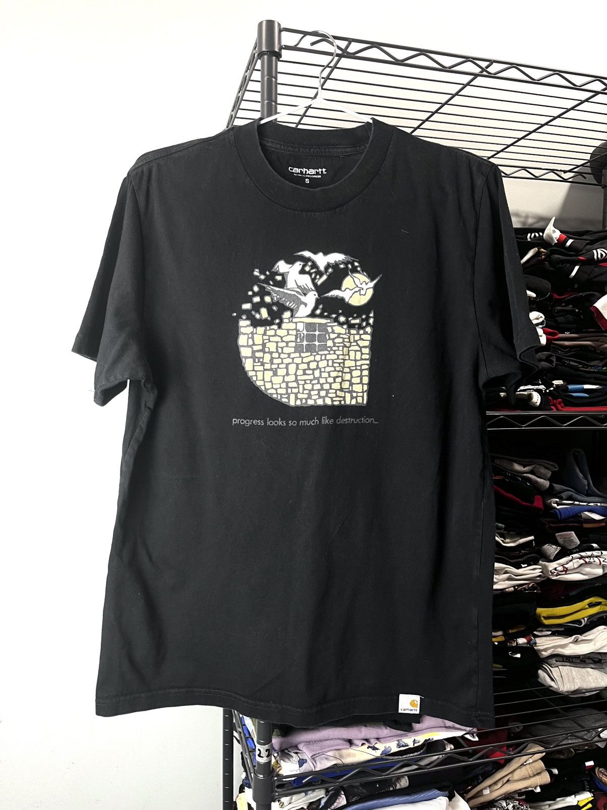 Carhartt Vintage Carhartt Progress Looks So Much Like Destruction Tee Size US S / EU 44-46 / 1 - 1 Thumbnail