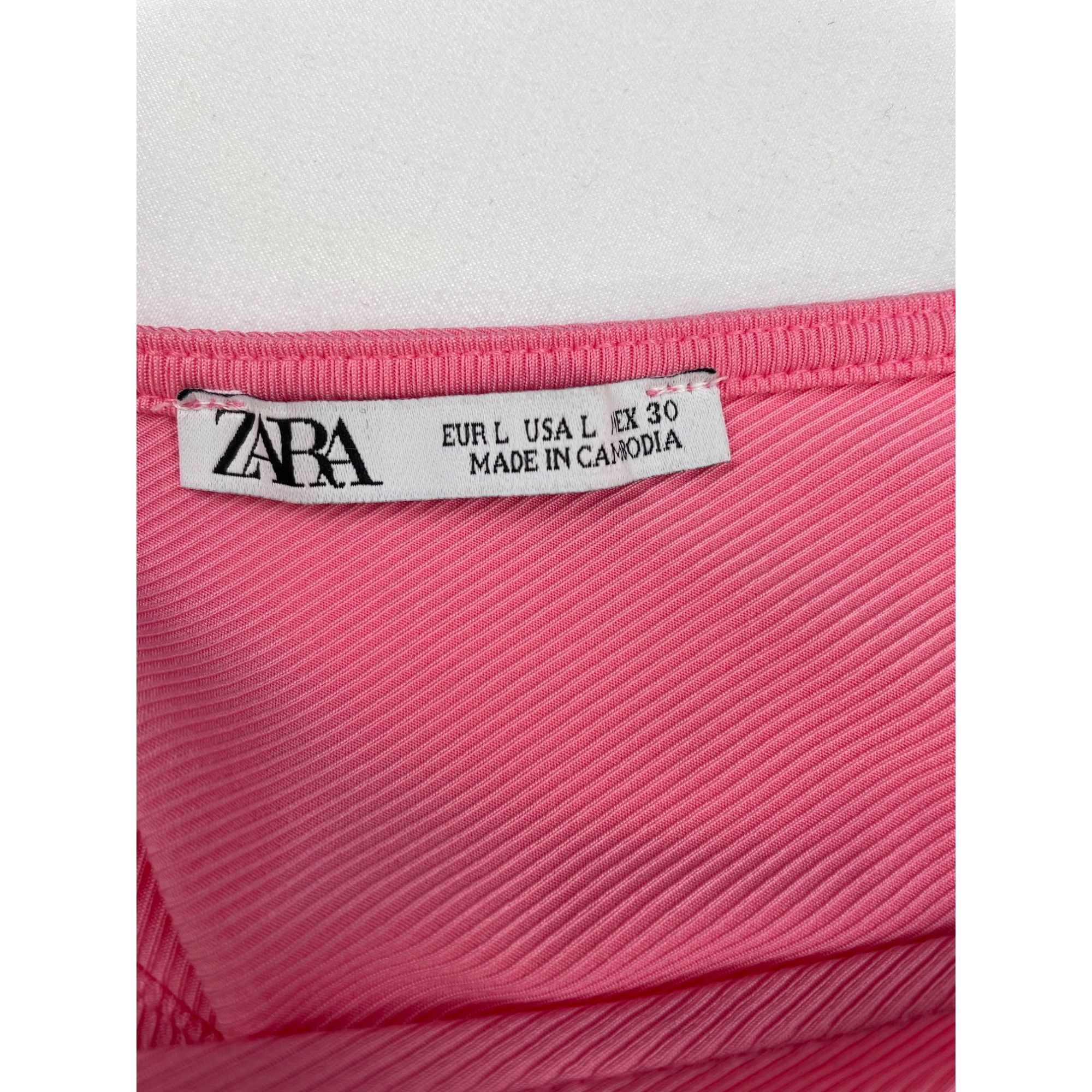 Zara Zara Women's Pink One Ruffle Shoulder/ High low Dress Size L Size L / US 10 / IT 46 - 5 Thumbnail