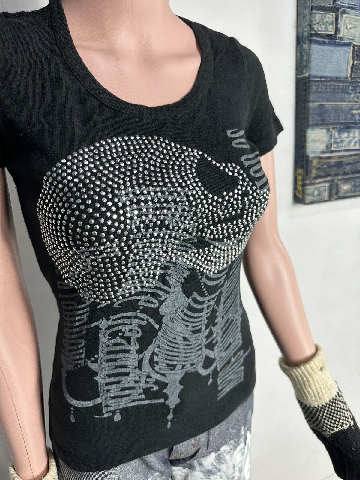 Japanese Brand MKR Japanese Sparkling Skull Punk Bondage Tshirt Size M / US 6-8 / IT 42-44 - 4 Thumbnail