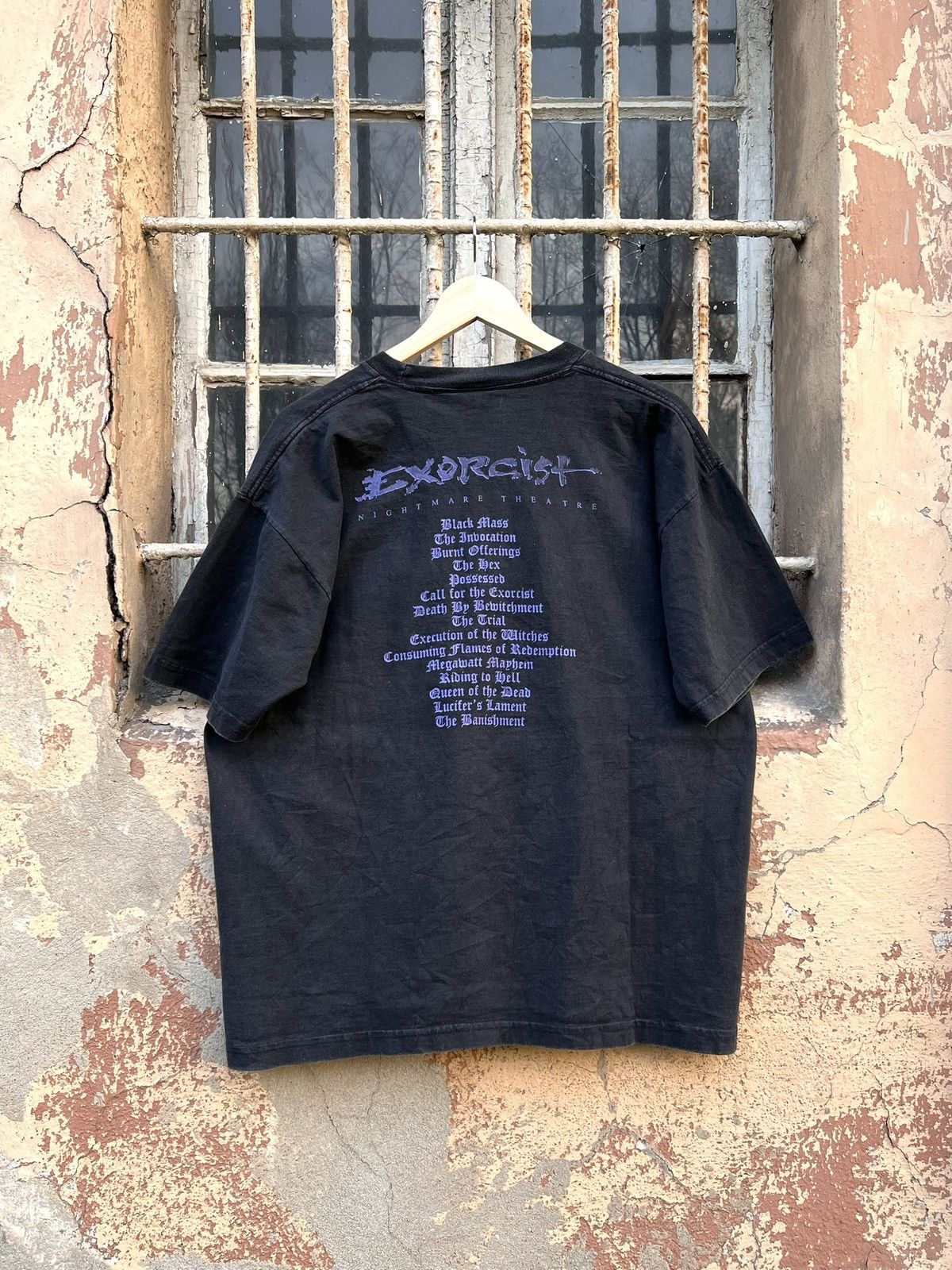 Band Tees VTG 90s Exorcist Nightmare Theatre Thrash Metal T Shirt Rare Size US XL / EU 56 / 4 - 2 Thumbnail