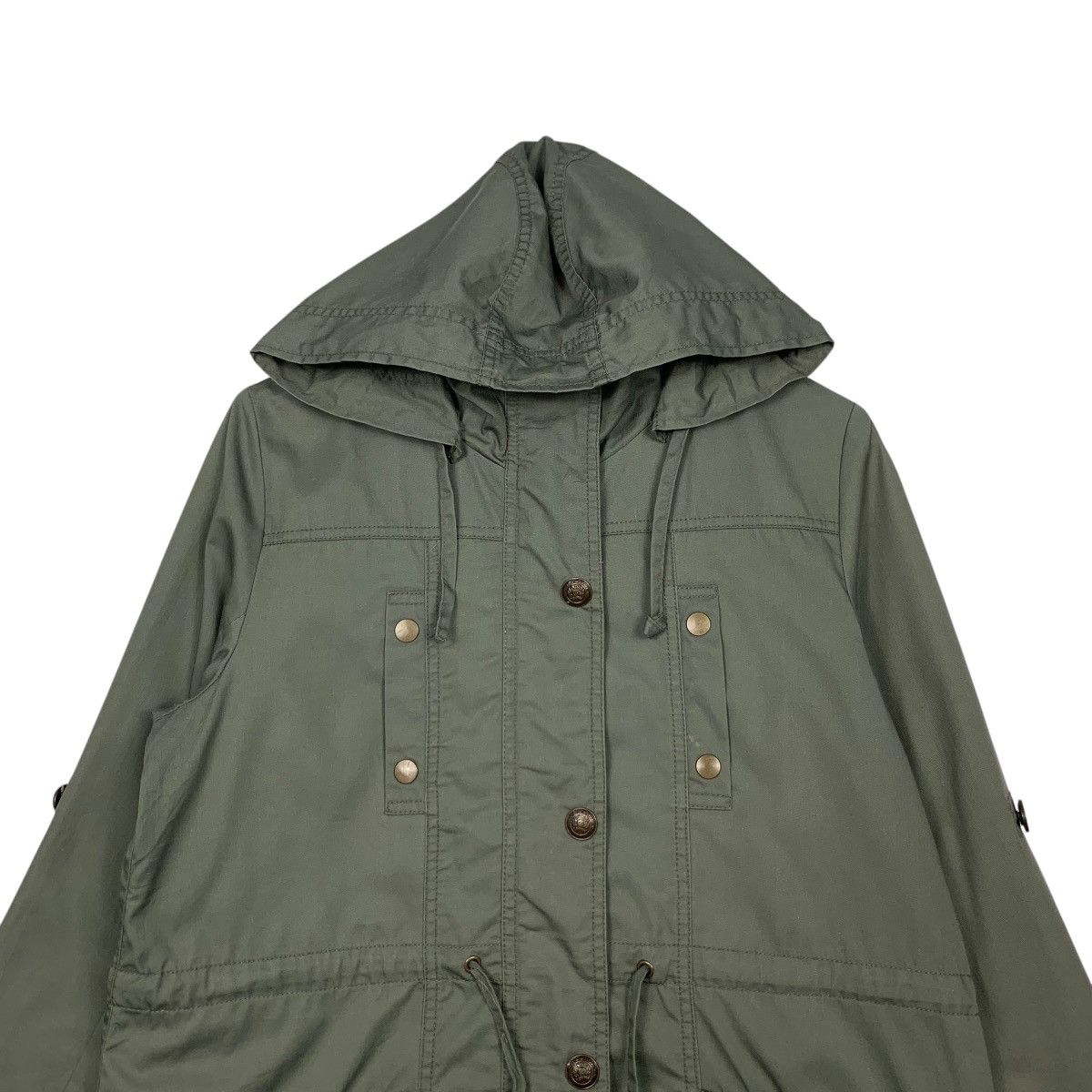 Japanese Brand ALLER BIEN Olive Green Button Parka Hoodie Jacket #2450-C110 Size US L / EU 52-54 / 3 - 2 Thumbnail