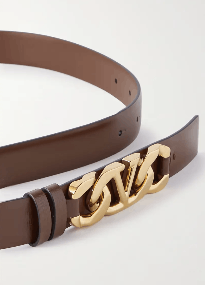 Valentino (Size EU 75) Valentino Garavani VCHAIN leather belt brown Size ONE SIZE - 2 Thumbnail