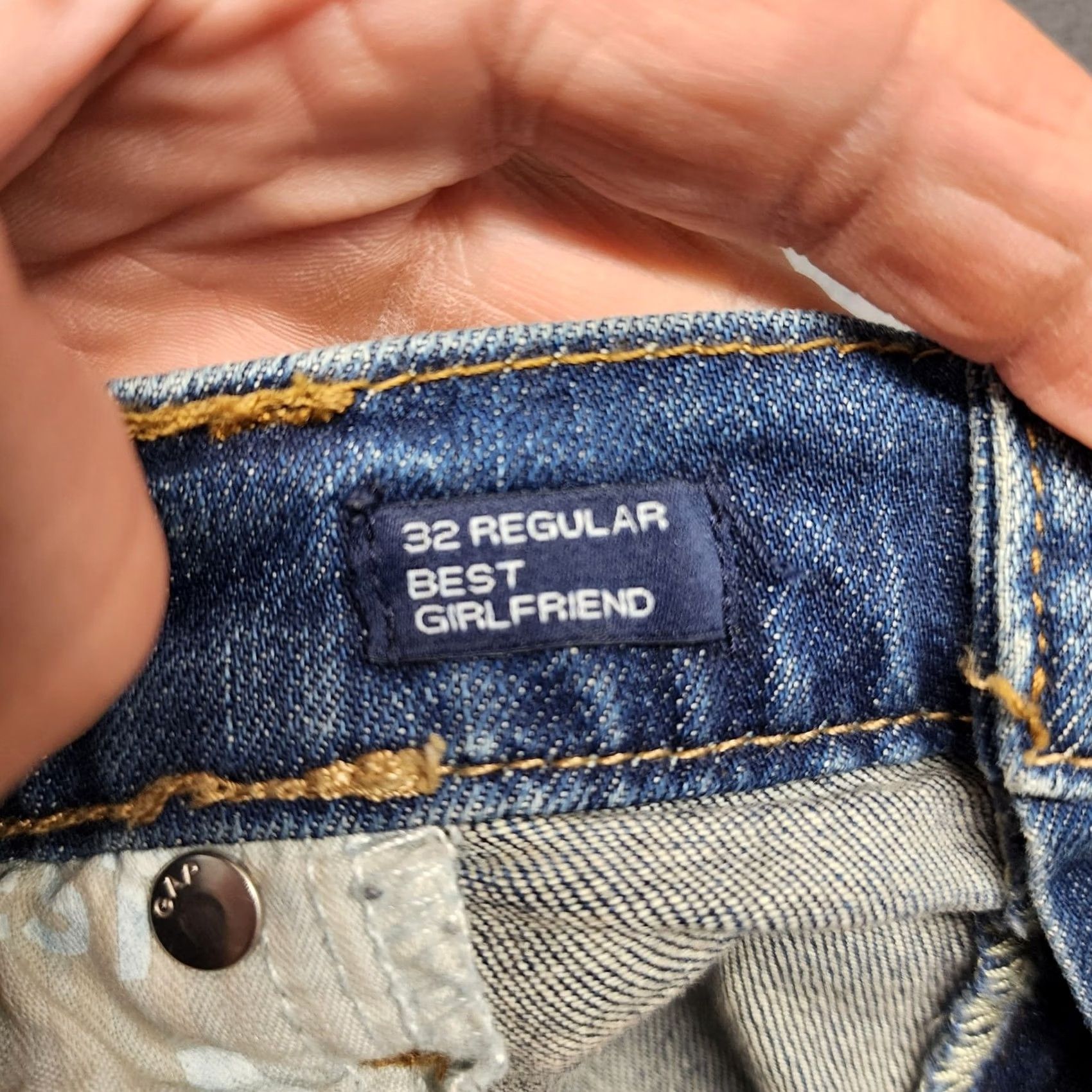Gap VINTAGE Gap Denim Jeans Womens 32 Regular Best Girlfriend Distressed Tapered Stretch NEW Size 24" / US 00 / IT 34 - 4 Thumbnail