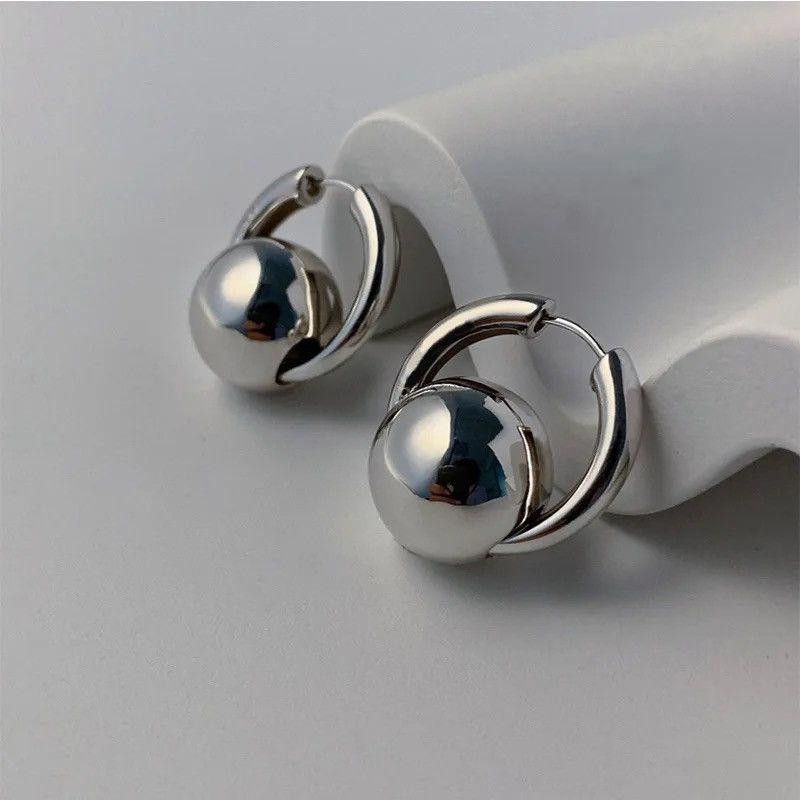 Other Silver Color Ball Earrings Size ONE SIZE - 3 Thumbnail