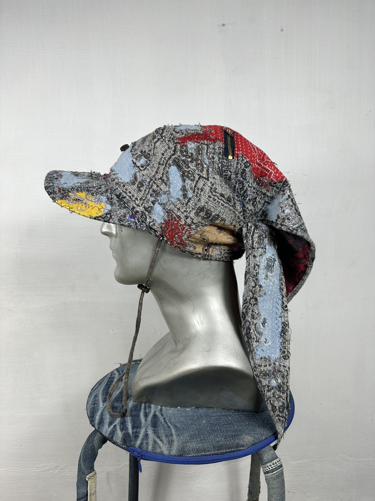 Handmade Custom Made Distressed Paisley patchwork 2 way Mask/hats Size ONE SIZE - 11 Thumbnail