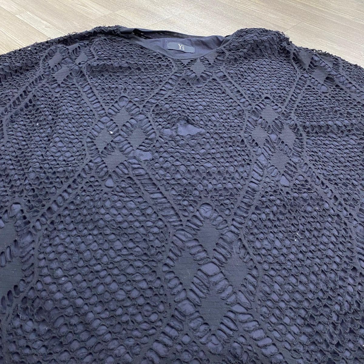 Y's Vintage Y’s Yohji Yamamoto Japan Knit Mesh Overlay T-Shirt Size US M / EU 48-50 / 2 - 4 Thumbnail