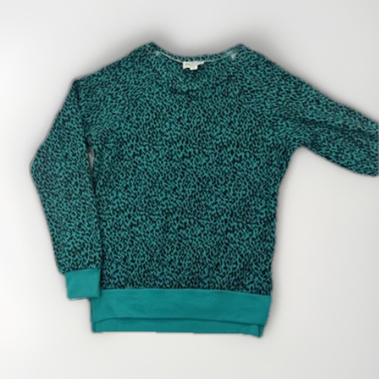 Designer JUN & IVY vintage animal print green black sweatshirt Sz-XS Size XS / US 0-2 / IT 36-38 - 1 Thumbnail