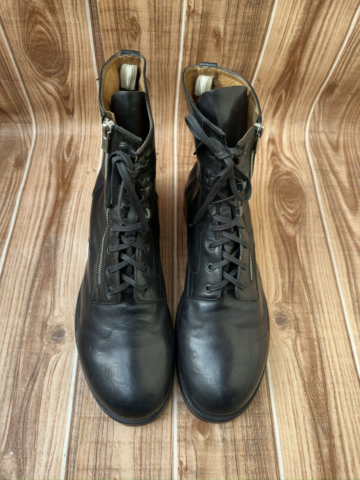 Barneys New York × Officine Creative Officine Creative x Barneys New York Black ZipUp Combat Boot Size US 11 / EU 44 - 3 Thumbnail