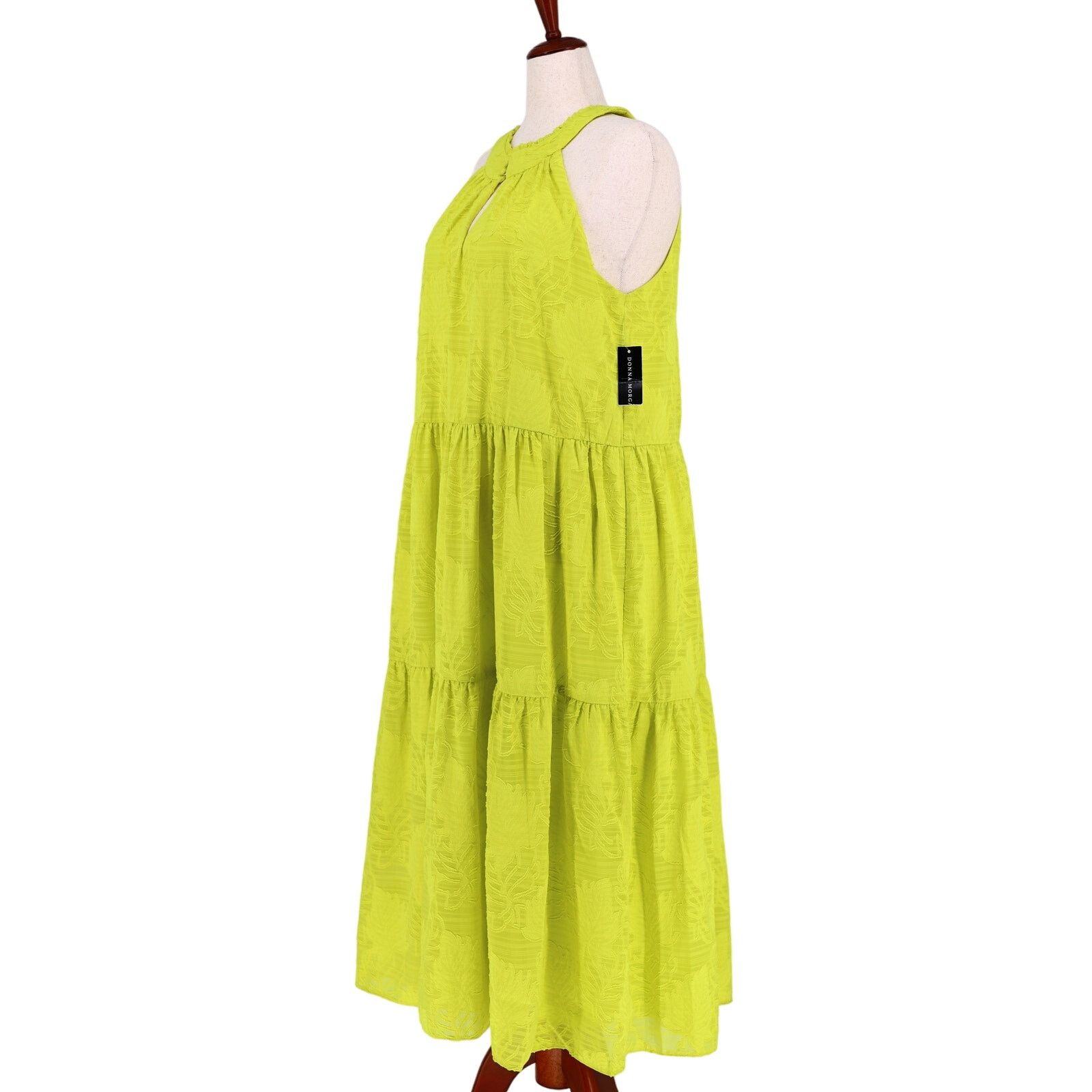 The Unbranded Brand Donna Morgan Women Yellow Halter Tiered Maxi Dress Size 16 Size XXL / US 16-18 / IT 52-54 - 6 Thumbnail
