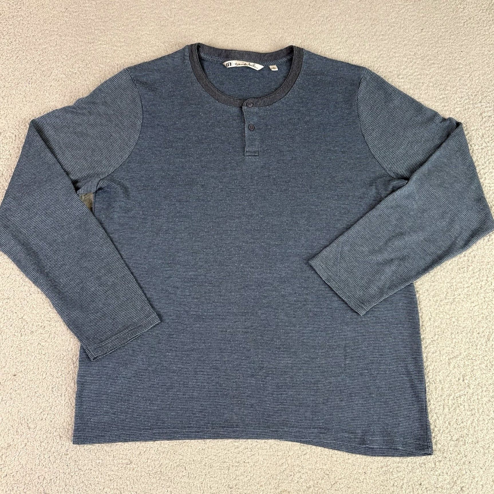 TravisMathew VINTAGE Travis Mathew Sweater Mens XL Blue Henley Fleece Pockets Outdoors Casual Button Size US XL / EU 56 / 4 - 2 Thumbnail