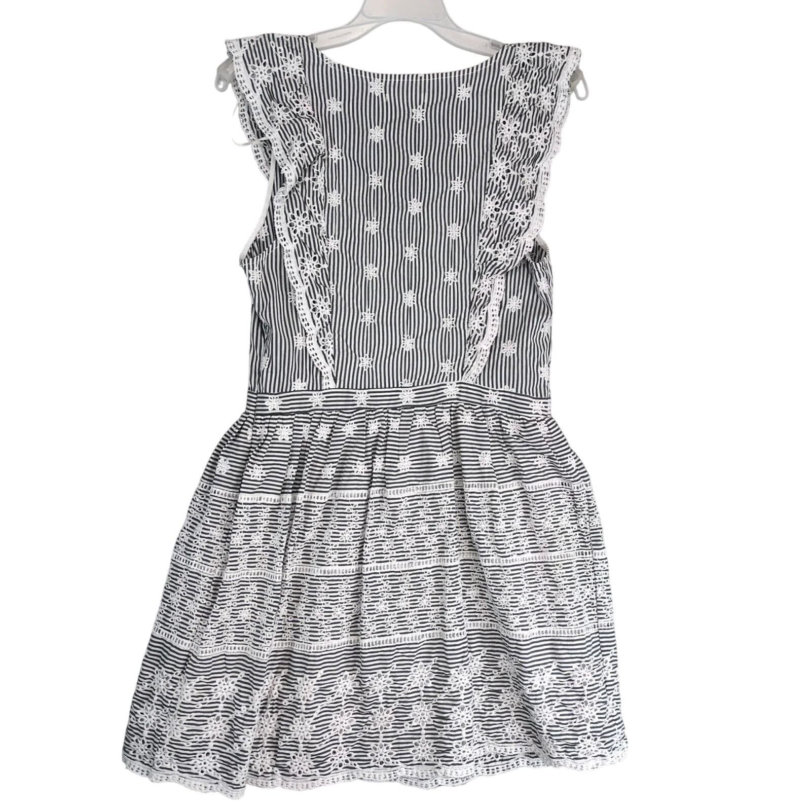 Other Willow & Clay Embroidered Floral Eyelet Lace Striped Dress Size L / US 10 / IT 46 - 2 Thumbnail