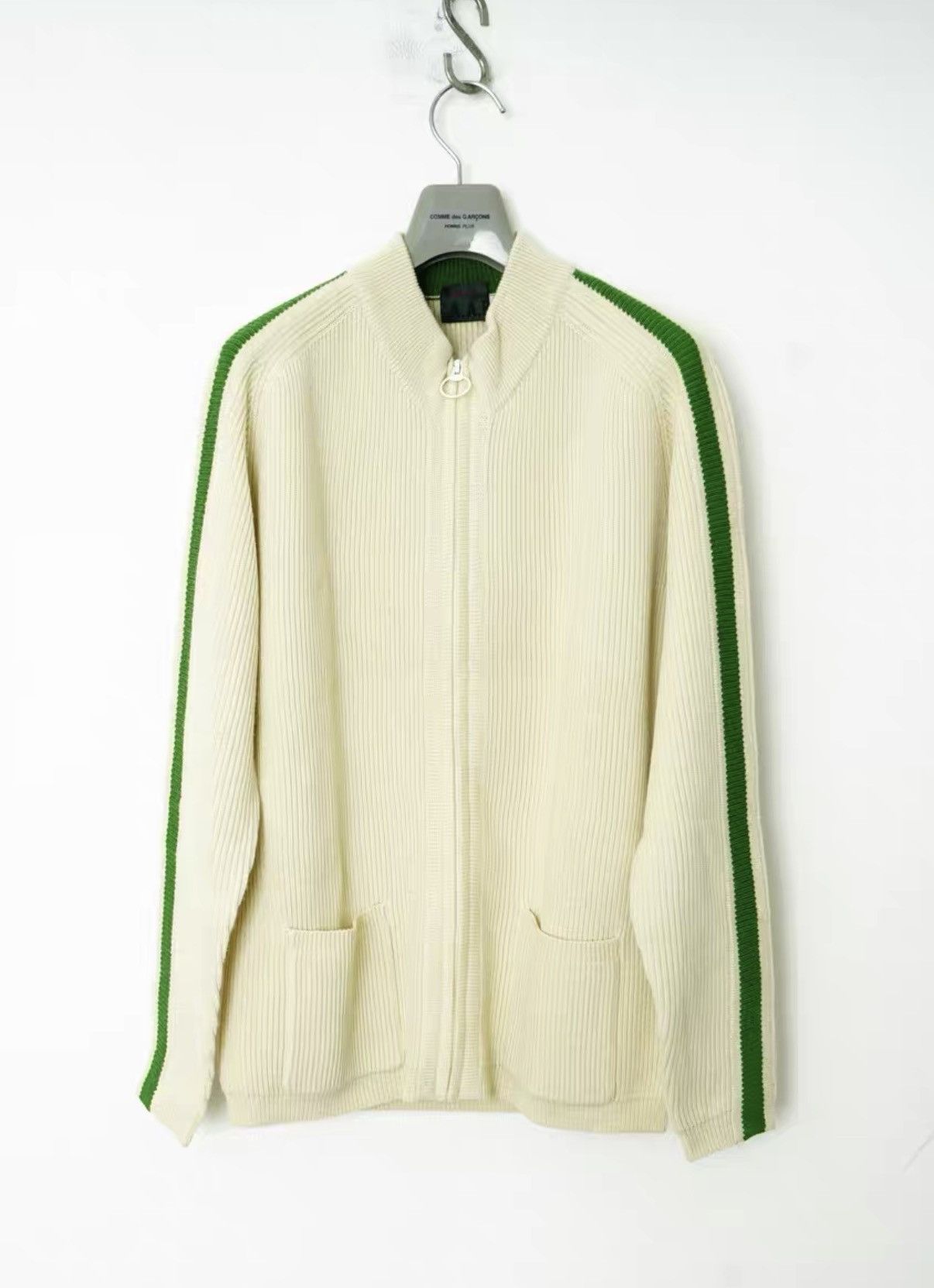 Yohji Yamamoto Yohji Yamamoto AAR Green & White Color Block Knit Sweater Size US M / EU 48-50 / 2 - 1 Thumbnail