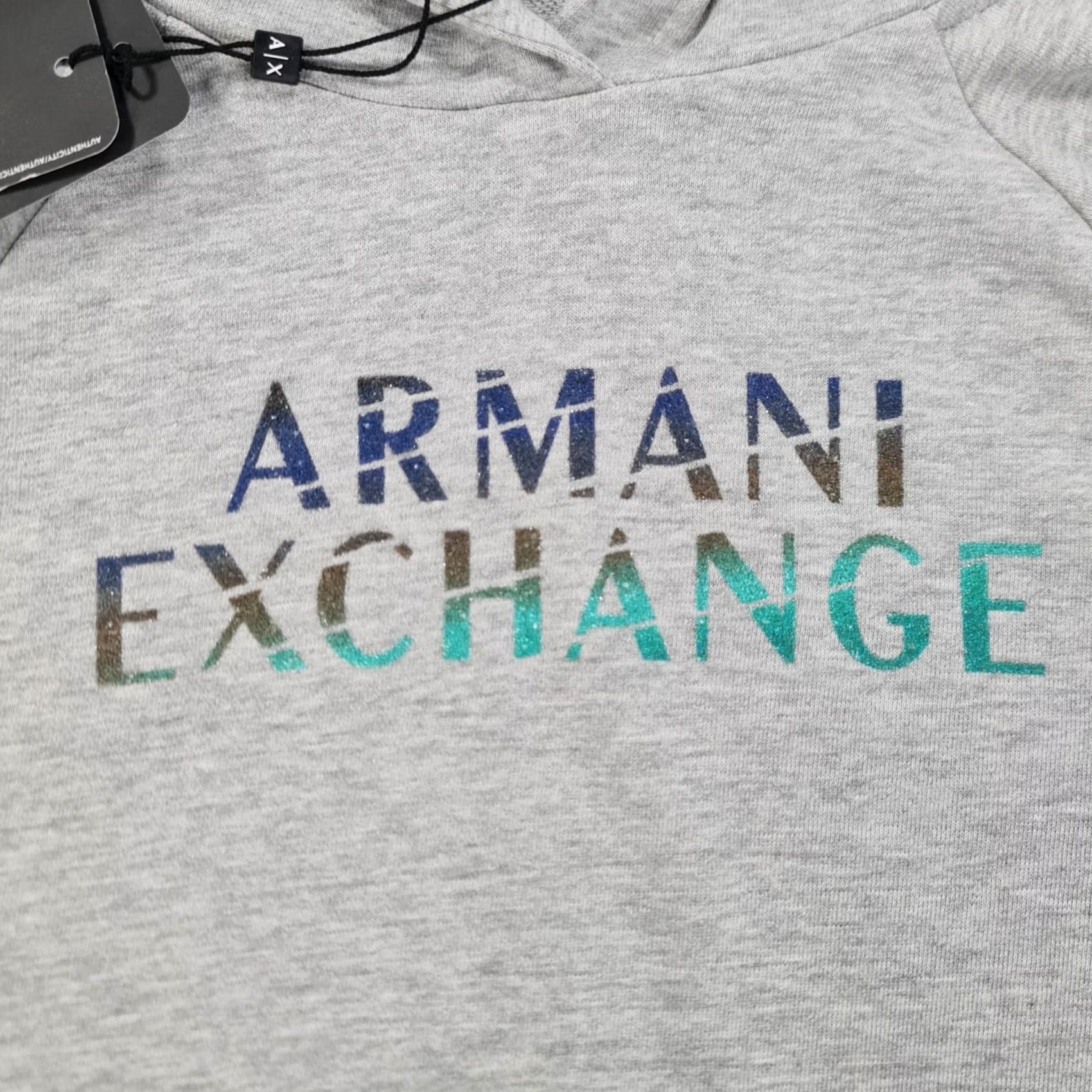 Armani Exchange Armani Exchange Womens Hoodie Grey Medium Cotton Logo Pullover Sweatshirt Size M / US 6-8 / IT 42-44 - 5 Thumbnail