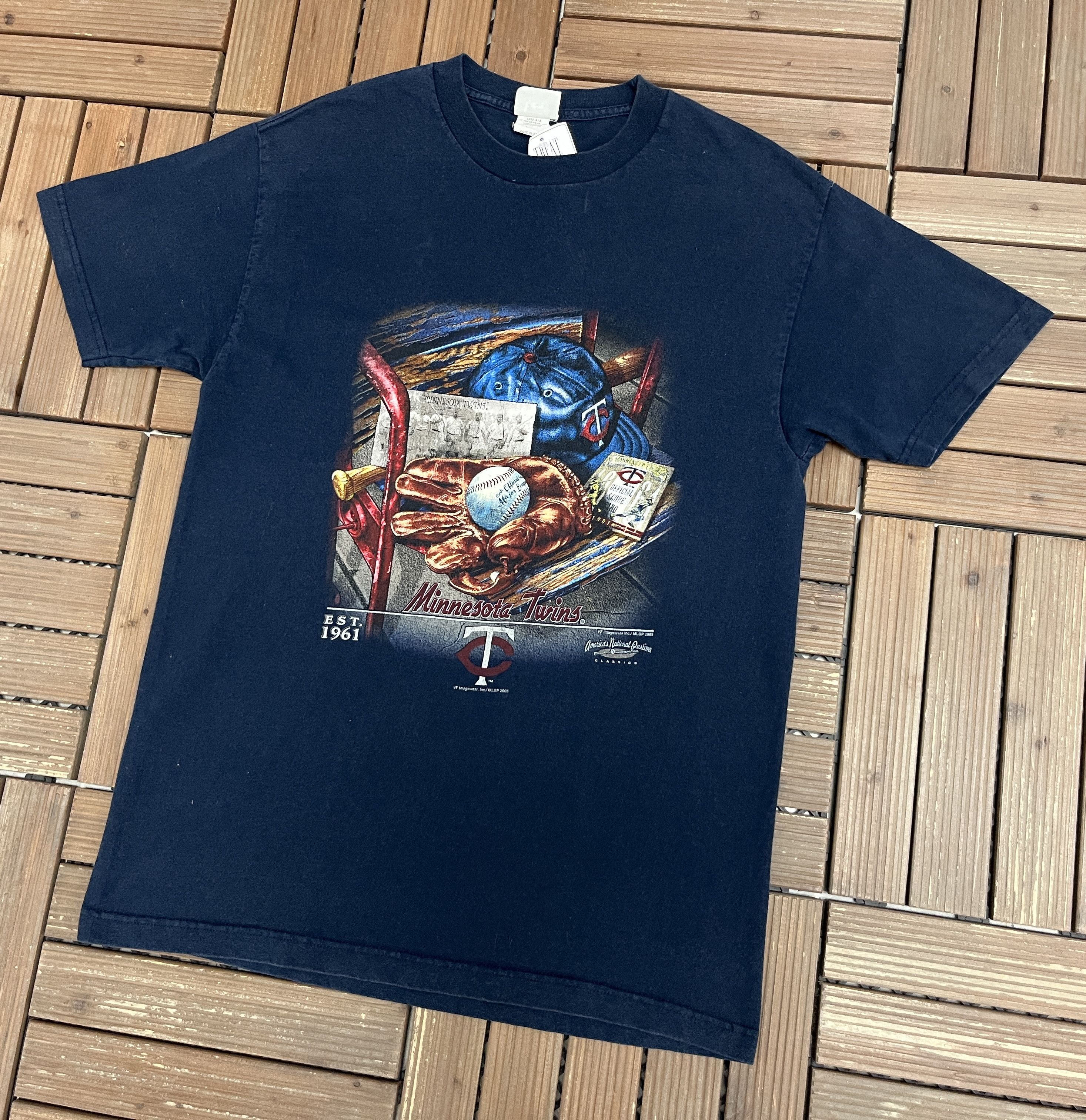 Vintage Minnesota Twins Vintage Blue T-Shirt Tee Size US L / EU 52-54 / 3 - 4 Thumbnail