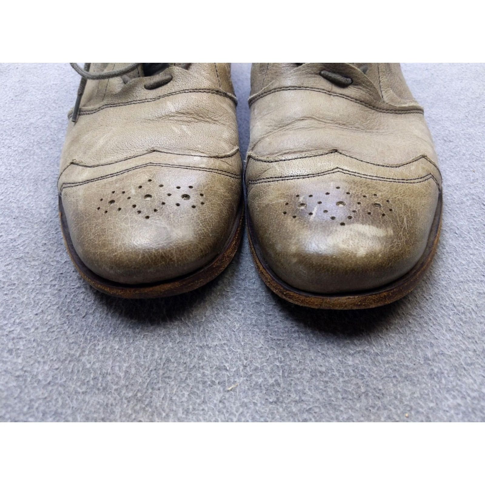 Vintage Rehab Kurt Flower Mens Size 10 Gray Leather Derby Brogue Cap Toe 14122304 Size ONE SIZE - 3 Thumbnail