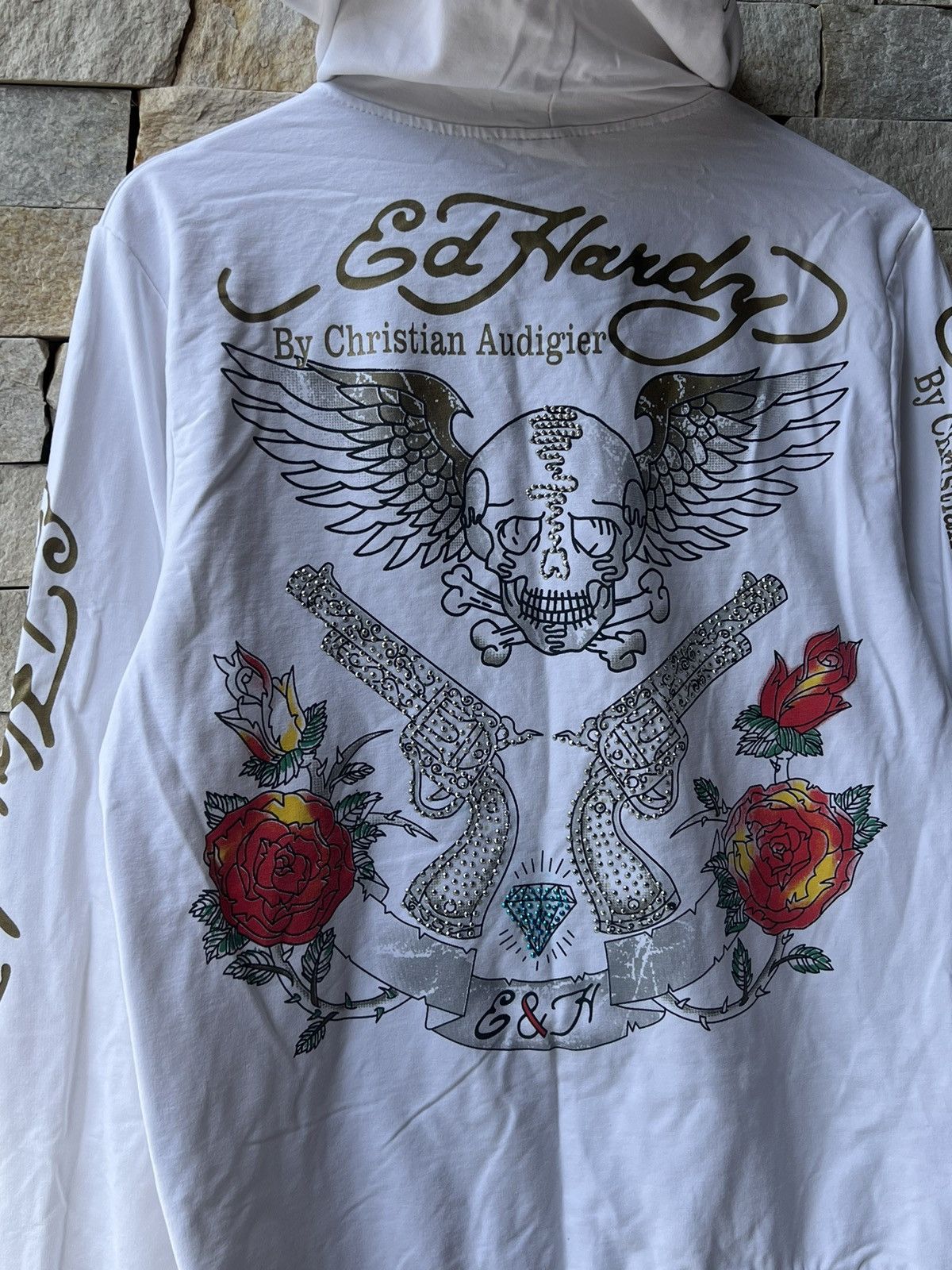 Christian Audigier Christian Audigier Vintage Big Logo Ed Hardy Style ZipHoodie Size US XL / EU 56 / 4 - 7 Thumbnail