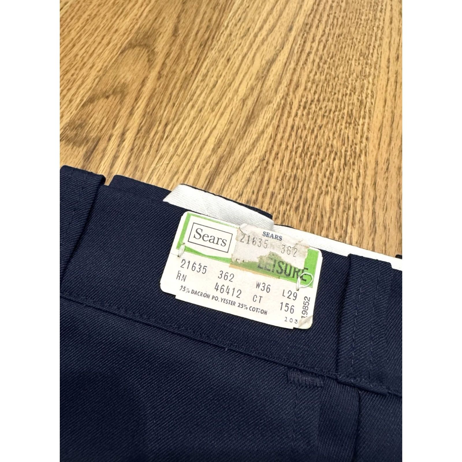 Sears VINTAGE Sears Luster Twill Work Pants Navy 36x29 Mens Regular Chino 60s 70s Retro USA NOS Talon Prest Perma Size US 36 / EU 52 - 3 Thumbnail
