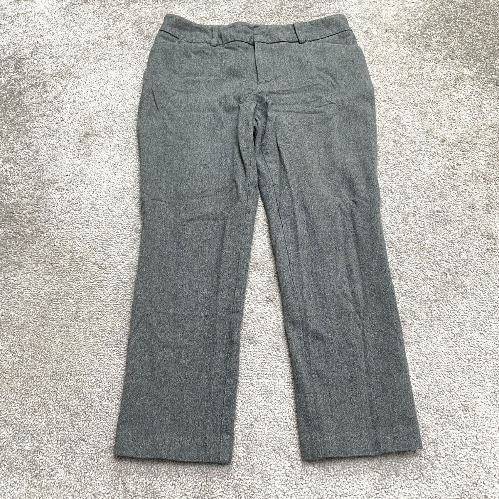 Vintage A New Day Gray Stretch Crop Ankle Pants Women 8 Slim Straight 31in Waist Regular Rise Workwear Casual Size 30" / US 8 / IT 44 - 2 Thumbnail