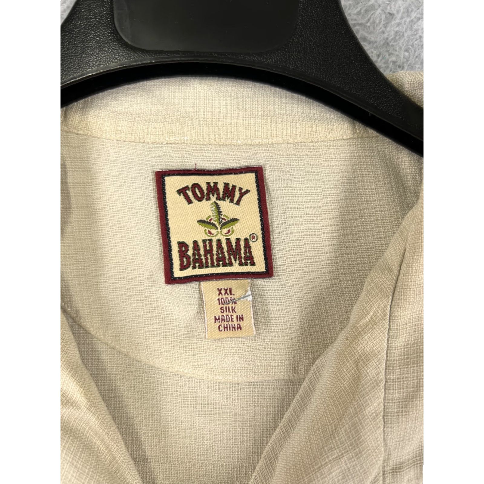 Tommy Bahama VINTAGE: Tommy Bahama Shirt Men 2XL Beige Palm Tree Hawaiian Button Up Camp 100% Silk Size US XXL / EU 58 / 5 - 4 Thumbnail