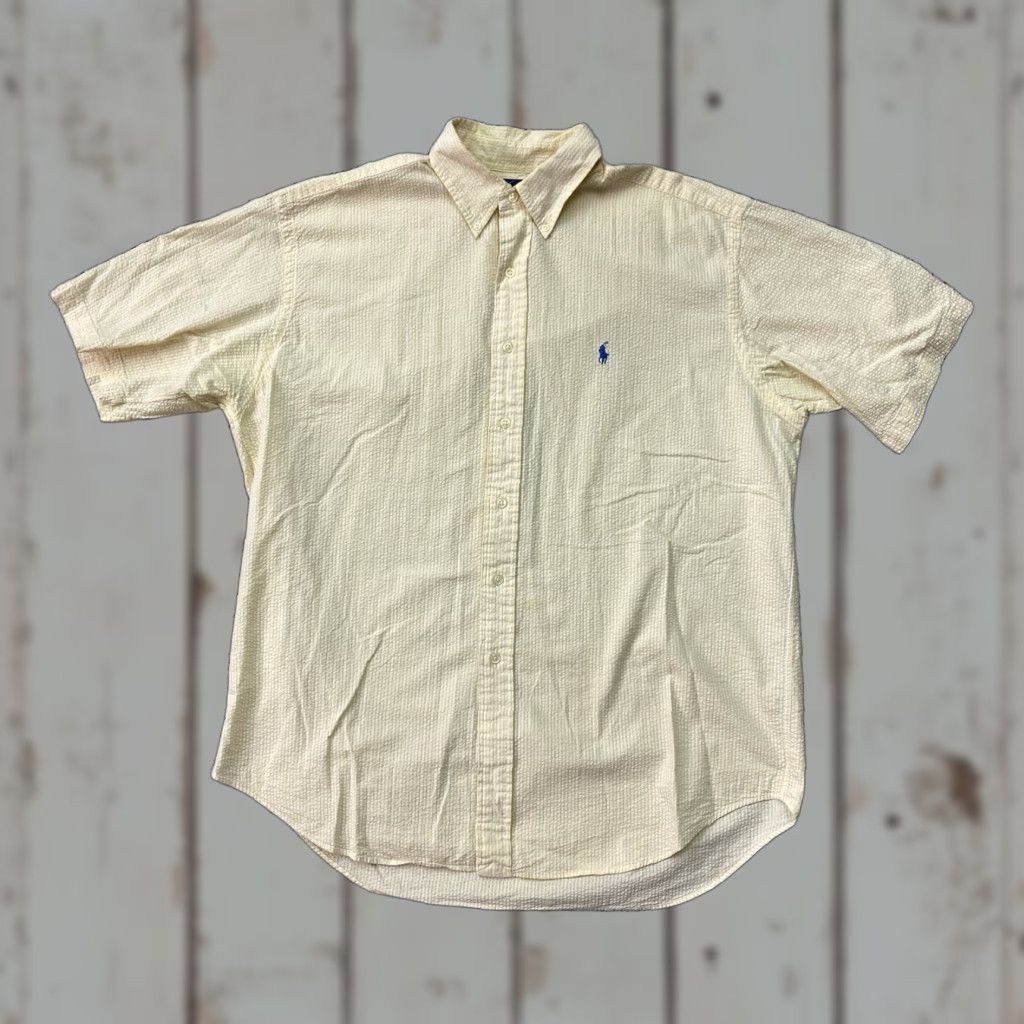 Ralph Lauren Ralph Lauren Shirt Men L Yellow Striped Seersucker Blake Button Up Y2K VTG Size US L / EU 52-54 / 3 - 1 Thumbnail
